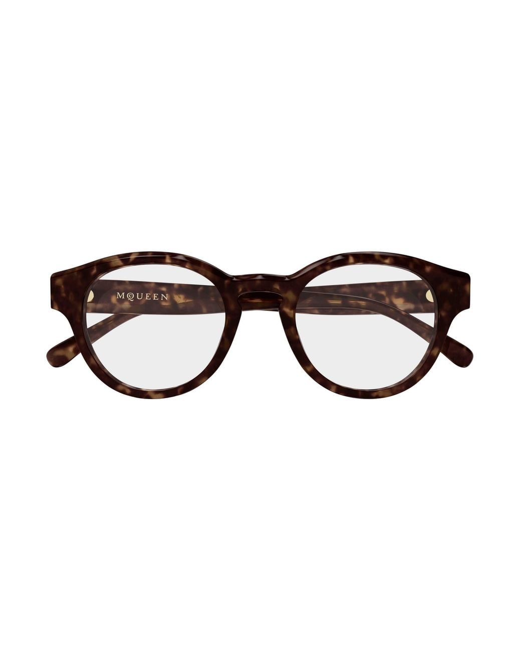 McQueen Black Am0581O 002 Montature Da Vista Acetato Trasparente Rotonda