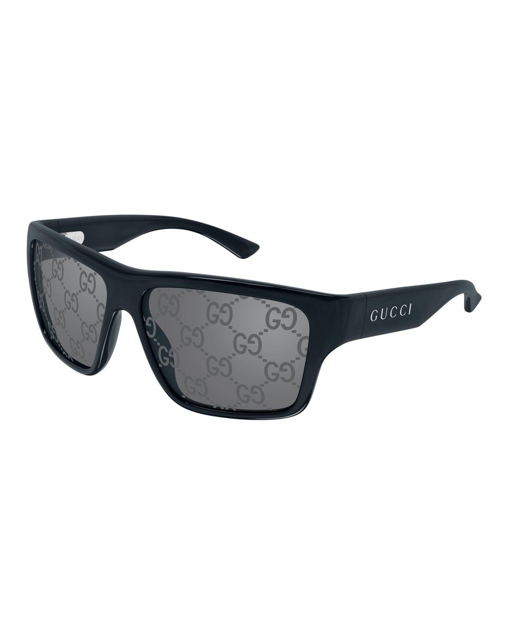 Gucci Black Gg2239S 004 Sunglasses Injected Geometric Mirrored for men