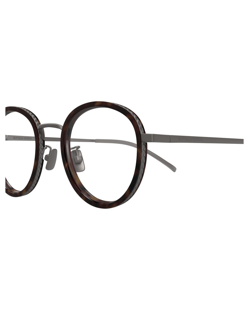 Bottega Veneta Black Bv1428Oa 002 Optical Frames Titanium Transparent Round