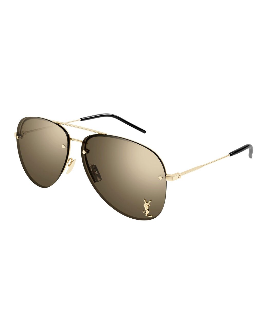 Saint Laurent Black Classic 11 M 004 Sunglasses Metal Copper Pilot Normal Mirror