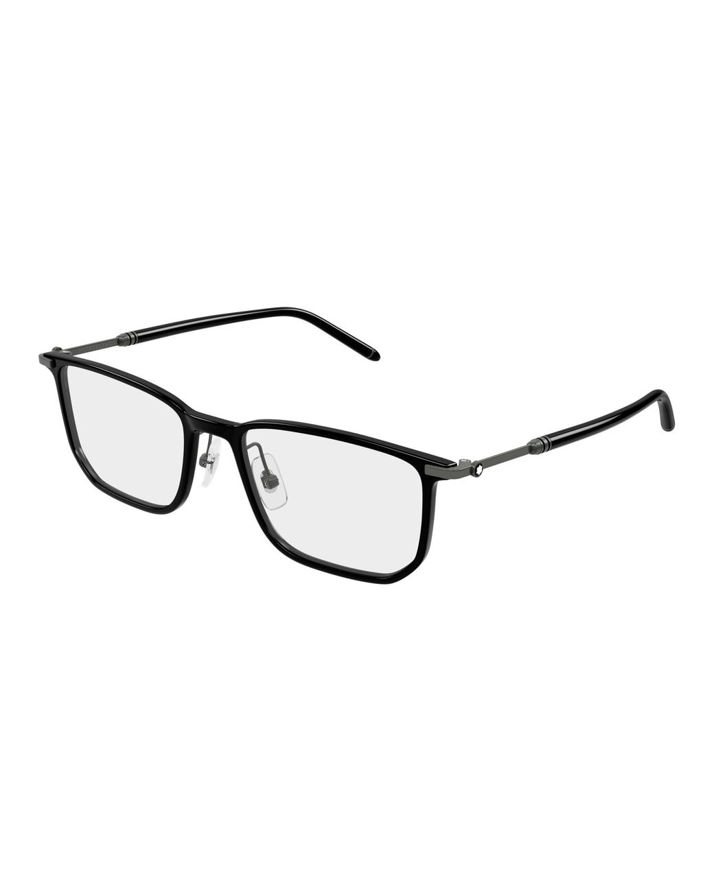 Montblanc Black Mb0523O 001 Optical Frames Injected Transparent Squared for men