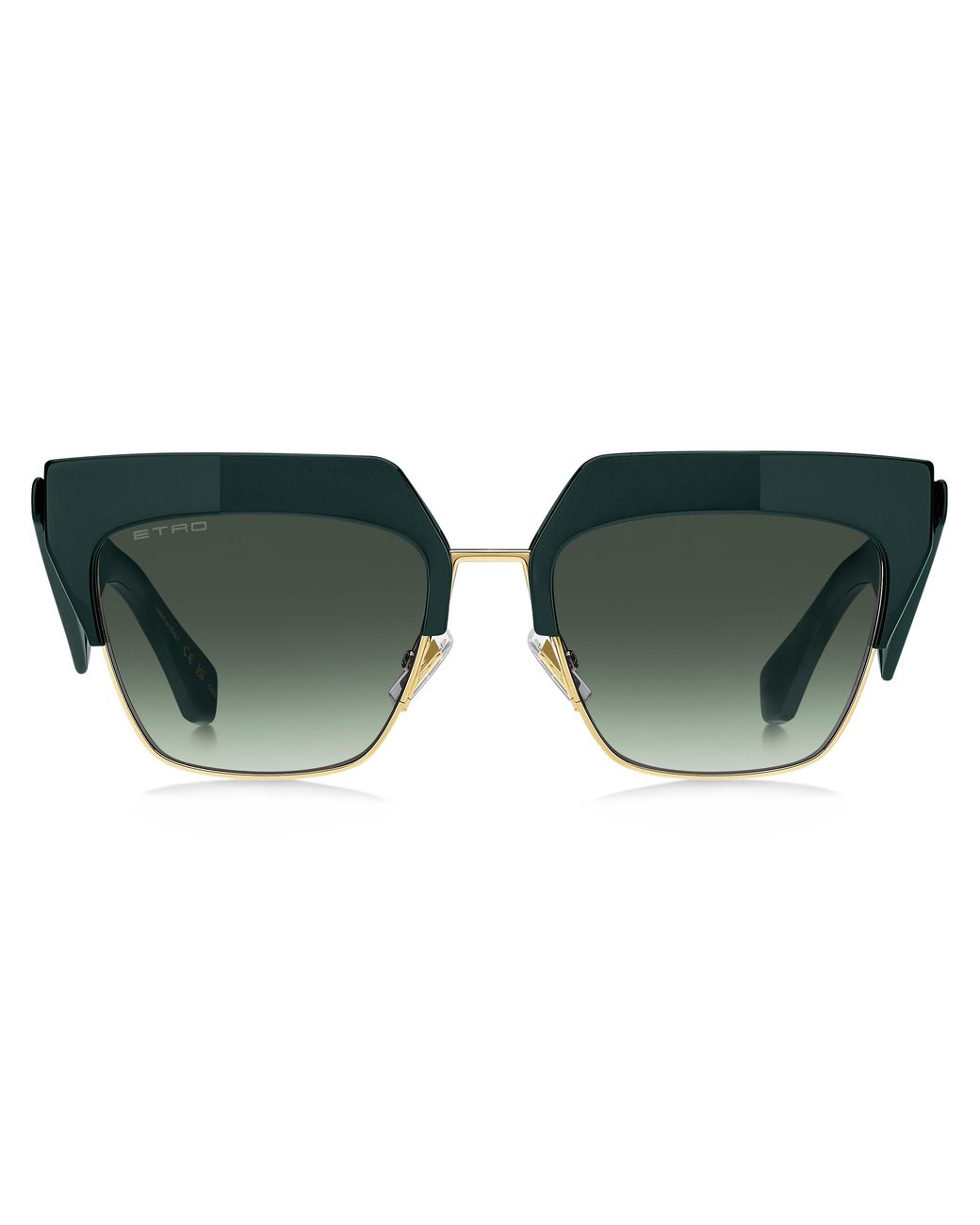 Etro Green Club 1Ed/9K Sunglasses Metal Squared Normal Shaded