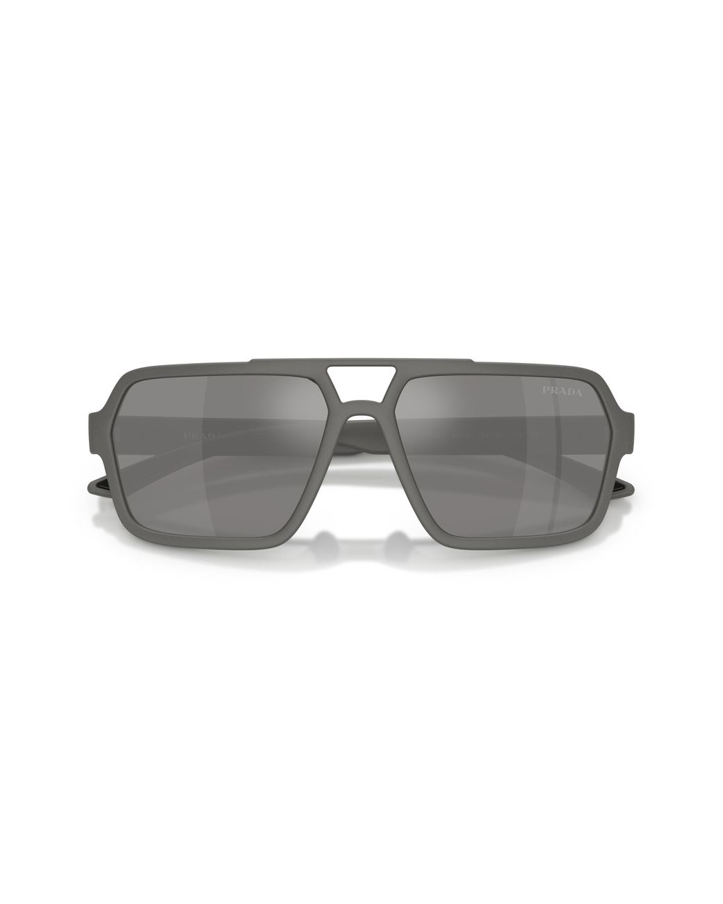 Prada Linea Rossa Black Ps A06S 16X7W1 Sunglasses Injected Pilot Mirrored for men