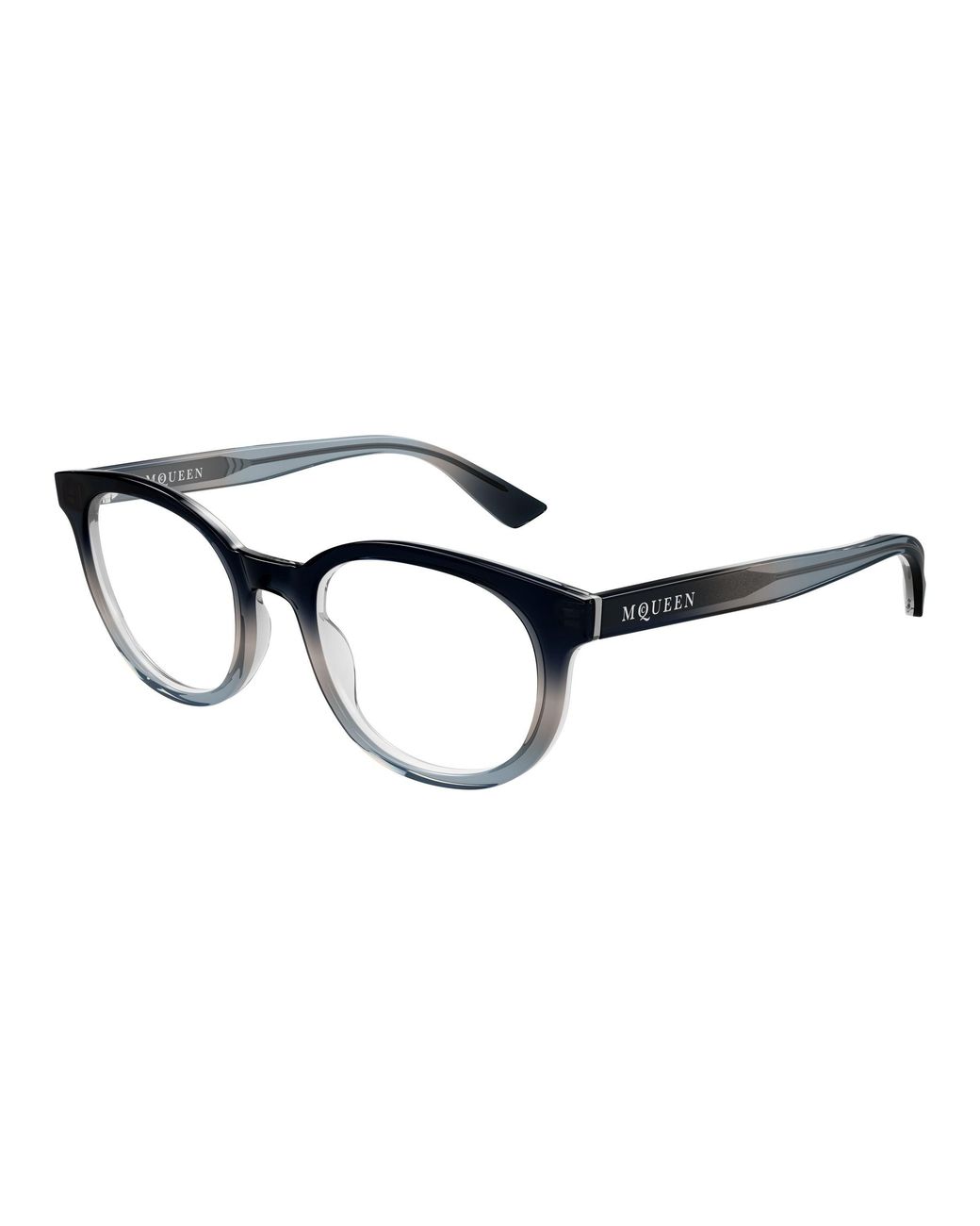 McQueen Black Am0567O 006 Optical Frames Acetate Transparent Round for men