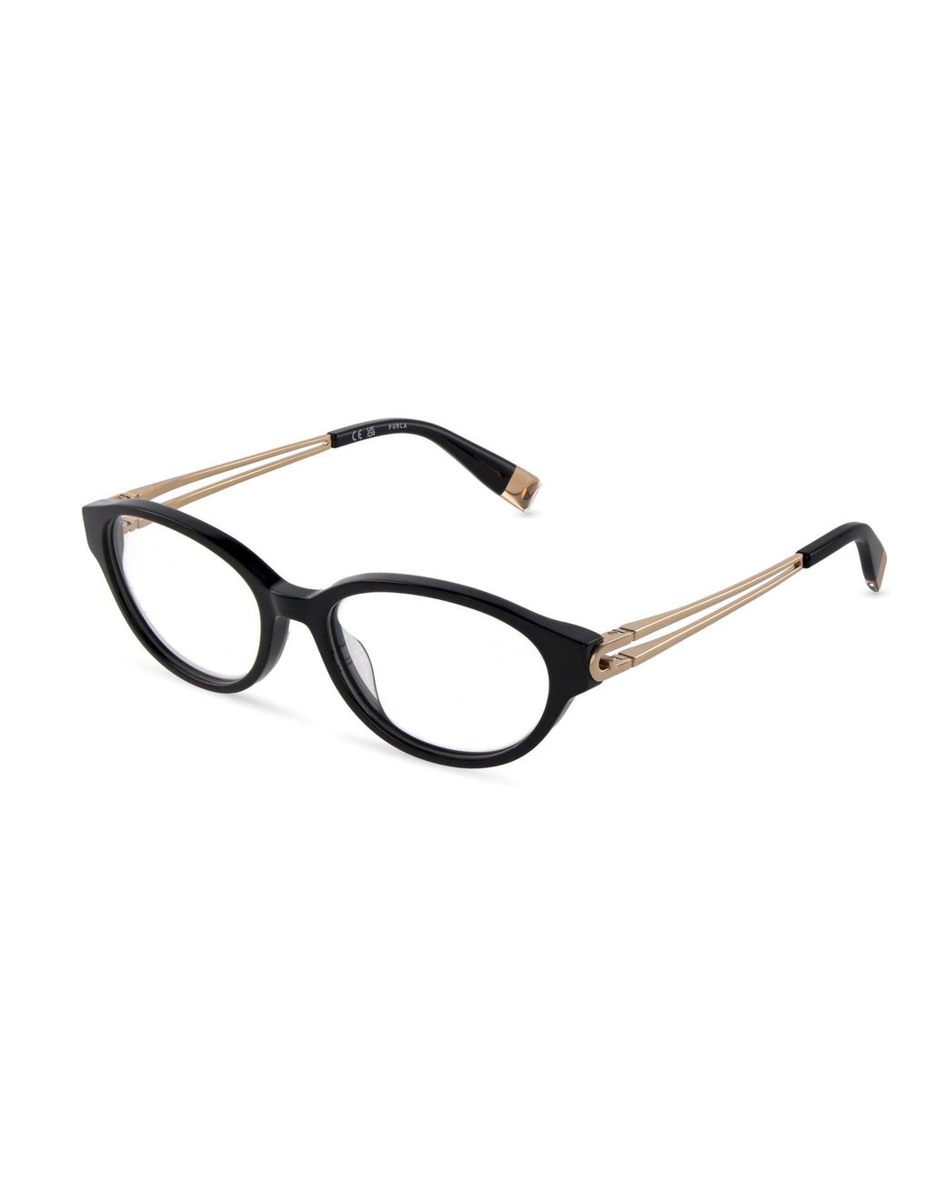 Furla Black Vfub31 700Y Optical Frames Acetate Round