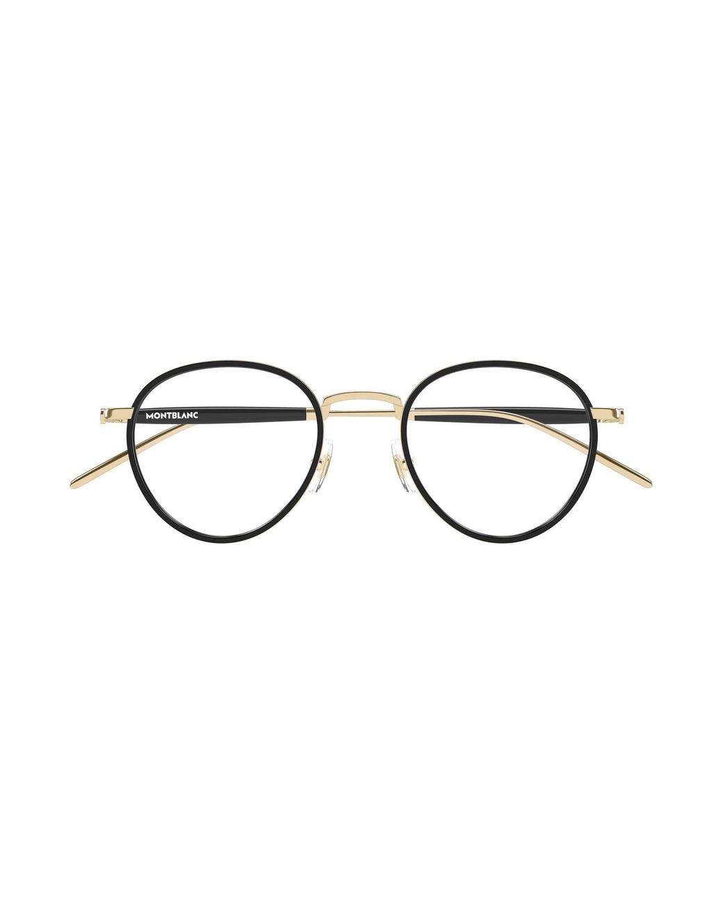 Montblanc Black Mb0442O 001 Optical Frames Metal Transparent Round for men