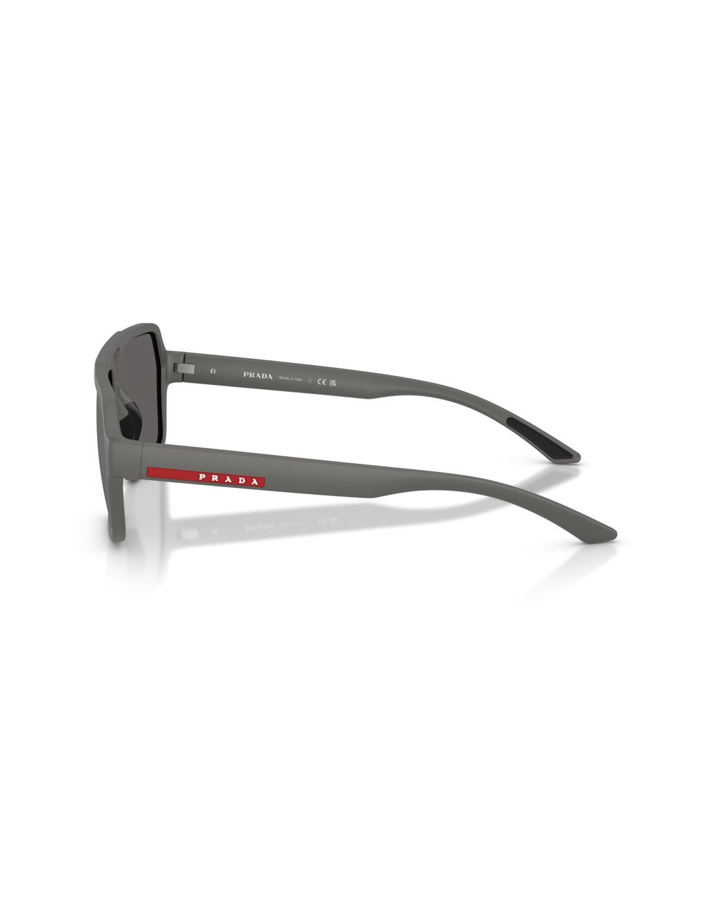 Prada Linea Rossa Black Ps A06S 16X7W1 Sunglasses Injected Pilot Mirrored for men