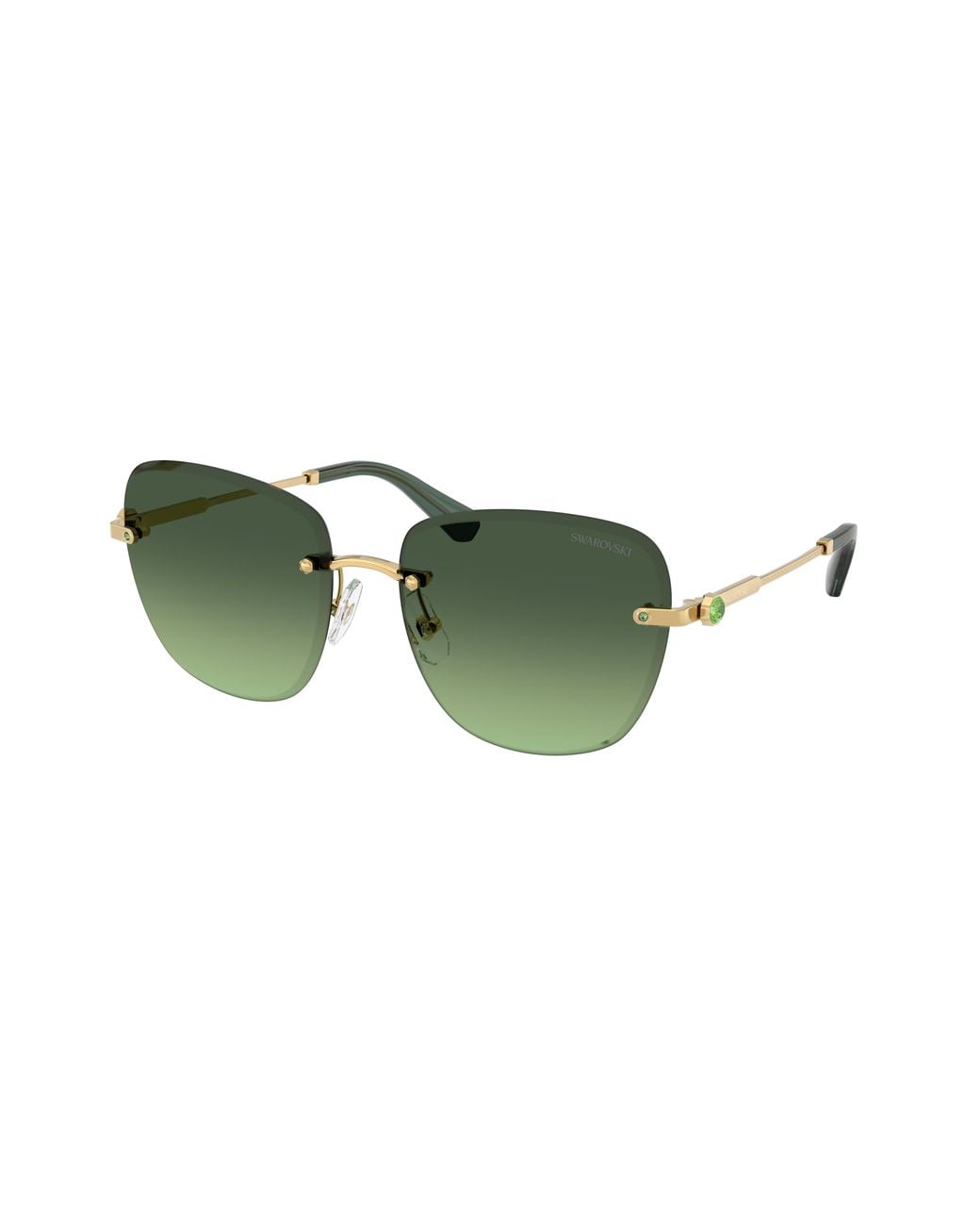 Swarovski Green Sk7043 40172A Sunglasses Metal Squared Normal Nuanced