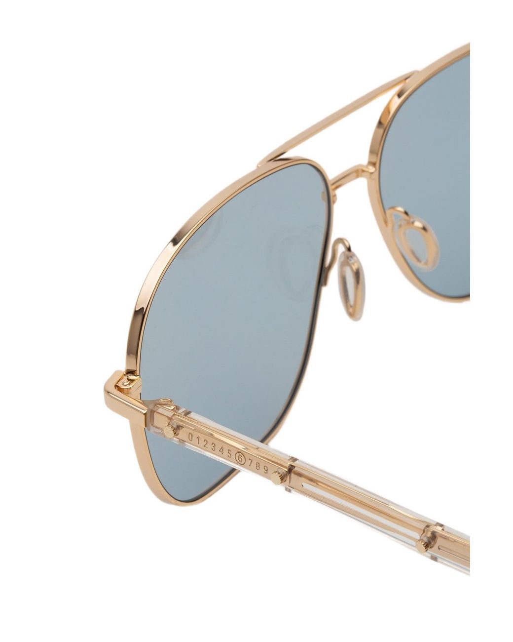 MM6 by Maison Margiela Black D68 Lunettes 21 Occhiali Da Sole Metallo Azzurro Squadrata Normale