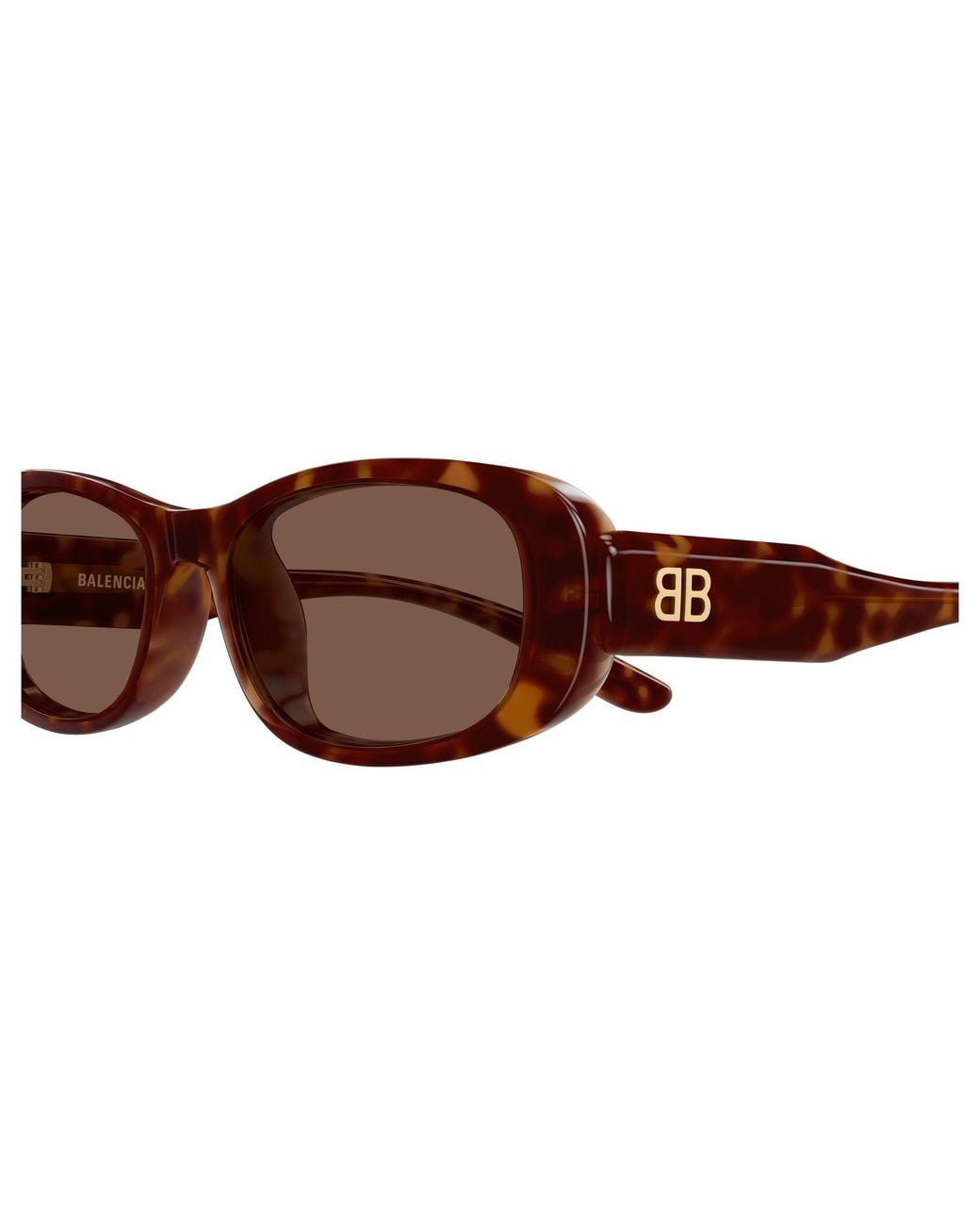 Balenciaga Black Bb0511Sk 002 Occhiali Da Sole Acetato Marrone Squadrata