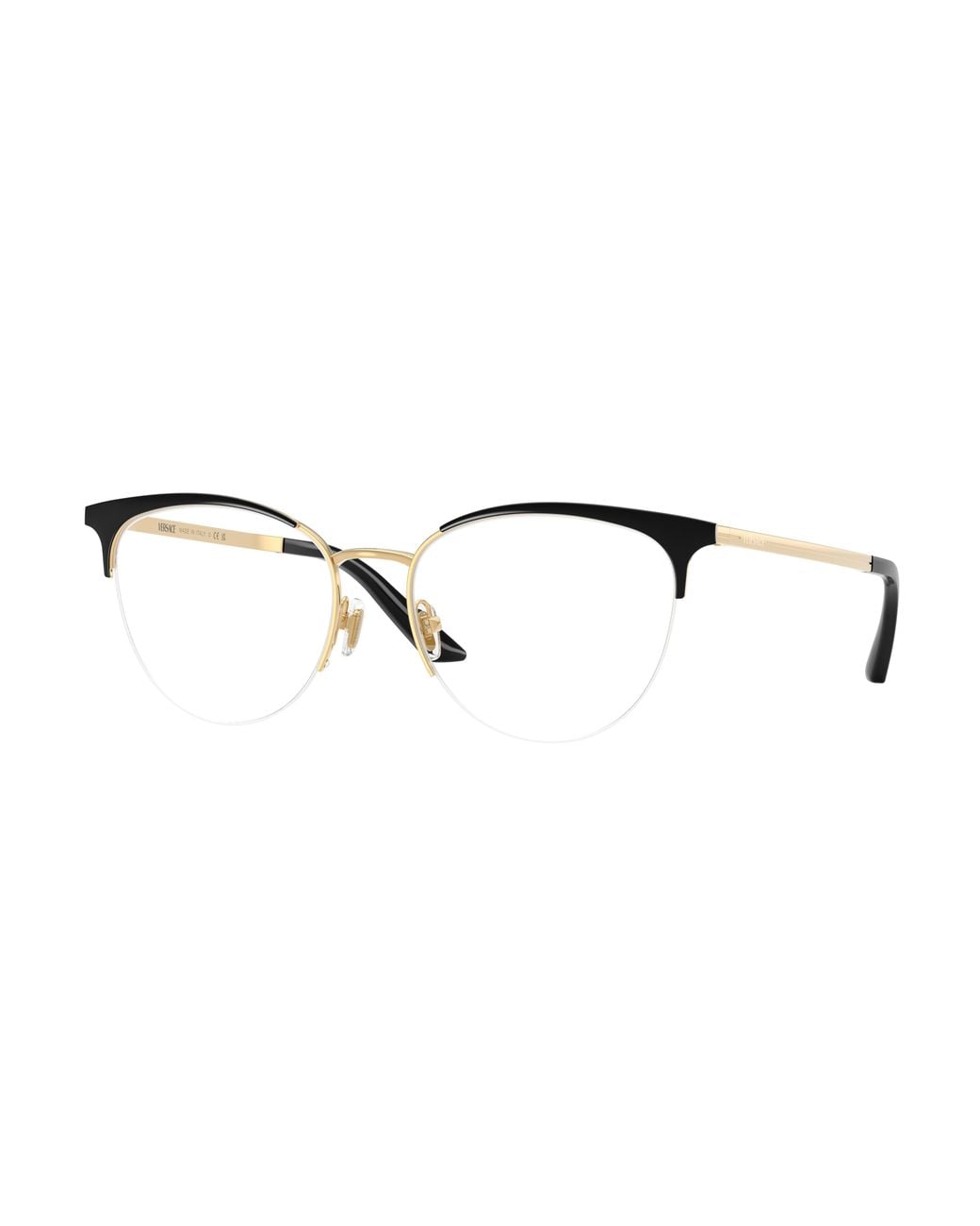 Versace Black Ve1321 1527 Optical Frames Metal Transparent Cat Eye Normal
