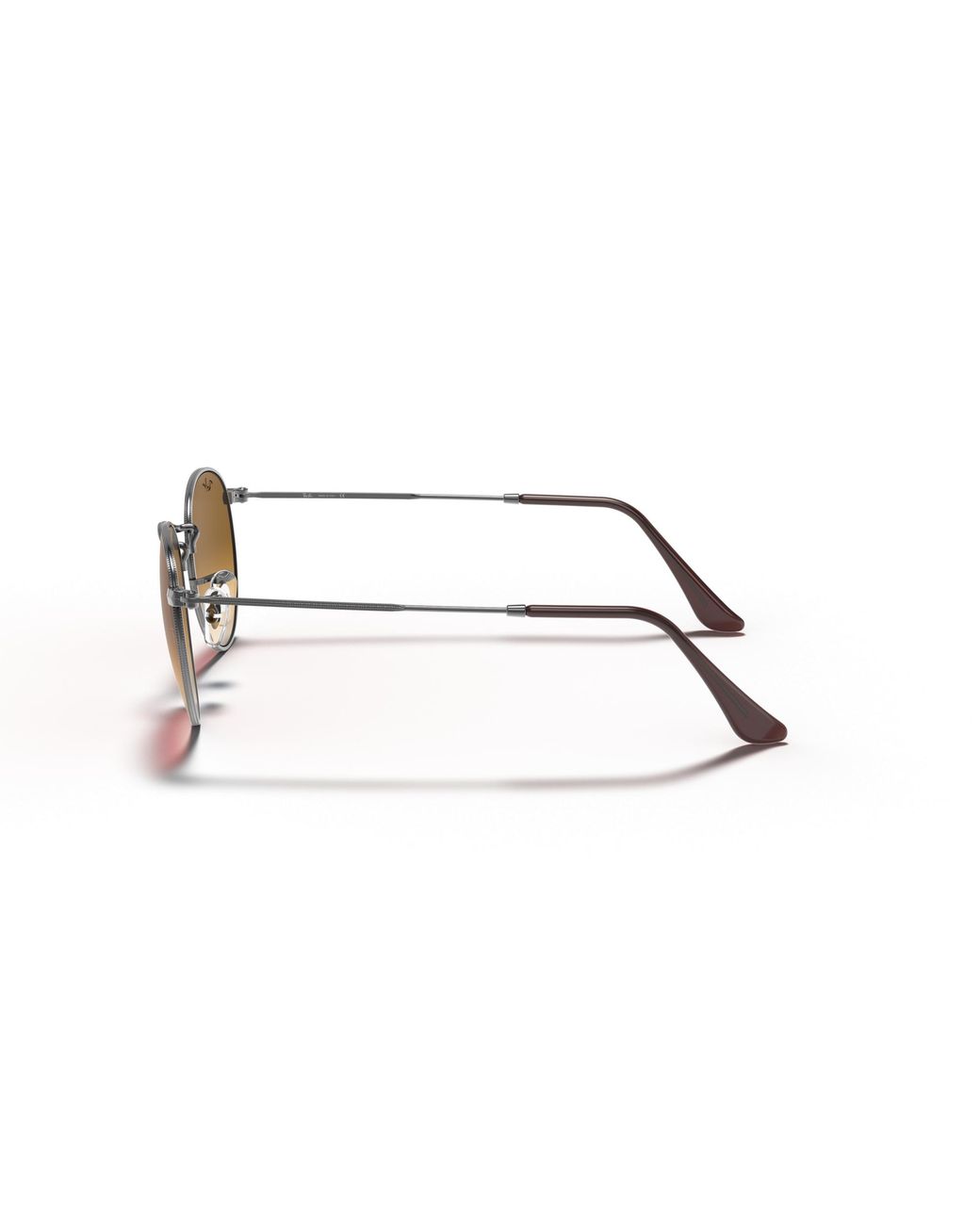 Ray-Ban Multicolor Sunglasses Man Round Flat Lenses - Gunmetal Frame Brown Lenses 50-21