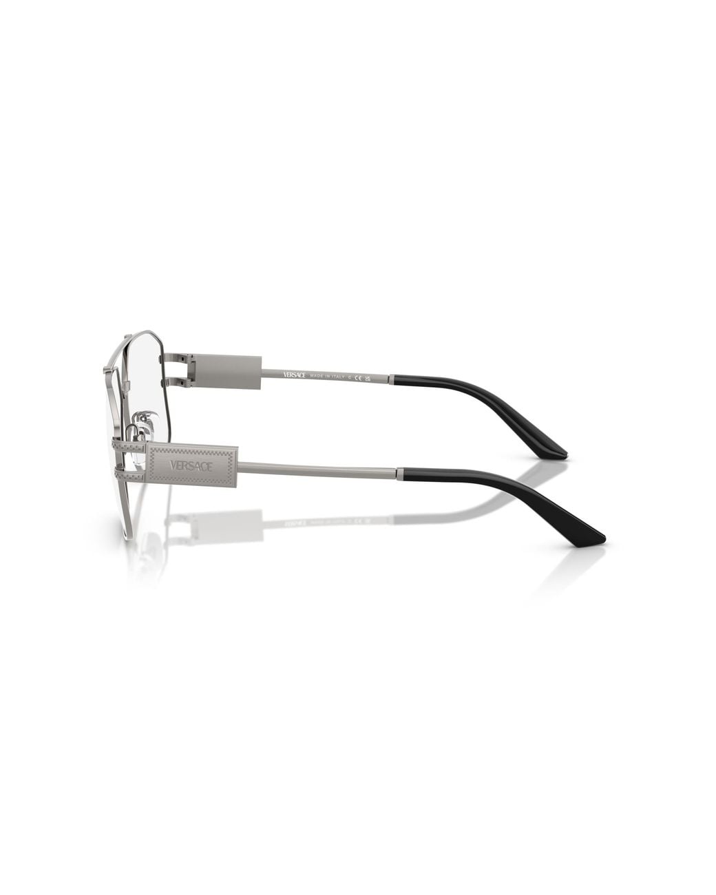 Versace Black Ve1302 1001 Optical Frames Steel Geometric Normal for men