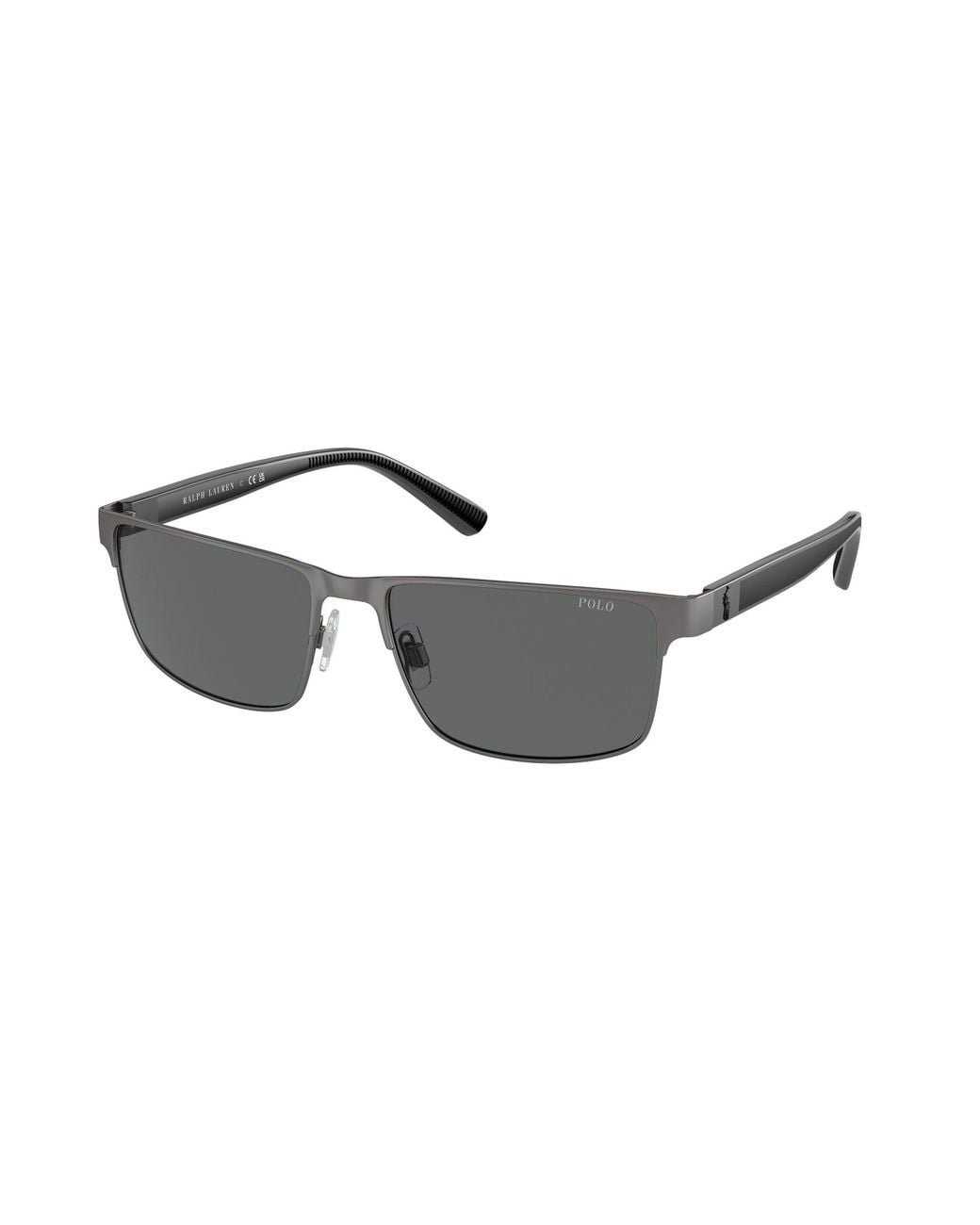 Polo Ralph Lauren Black Ph3155 905087 Sunglasses Metal Squared Normal for men