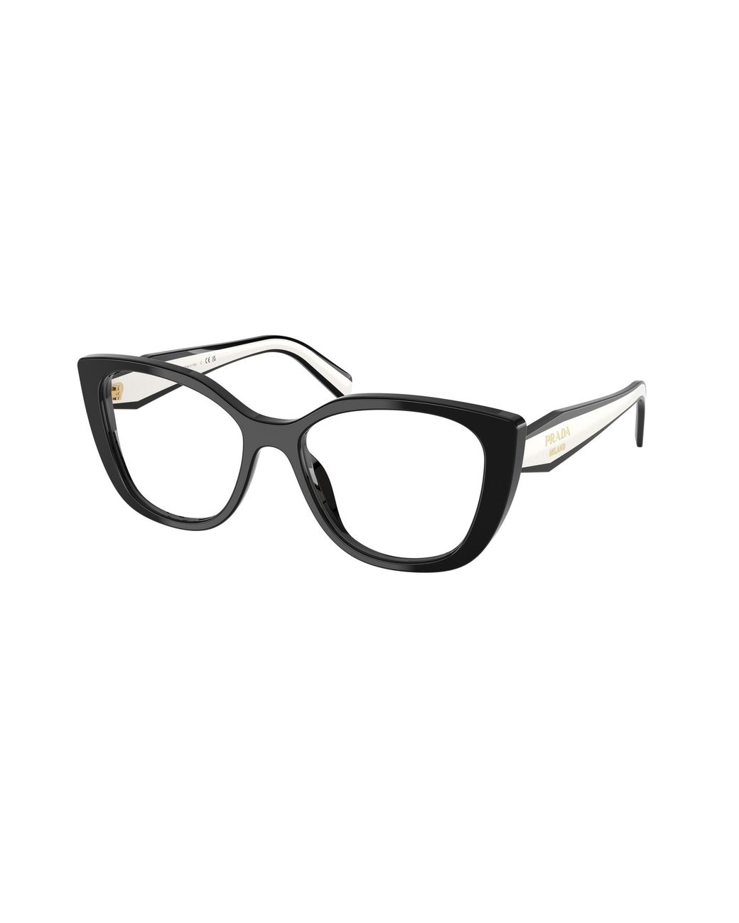 Prada Black Pr B04V 16K1O1 Optical Frames Acetate Transparent Cat Eye Normal