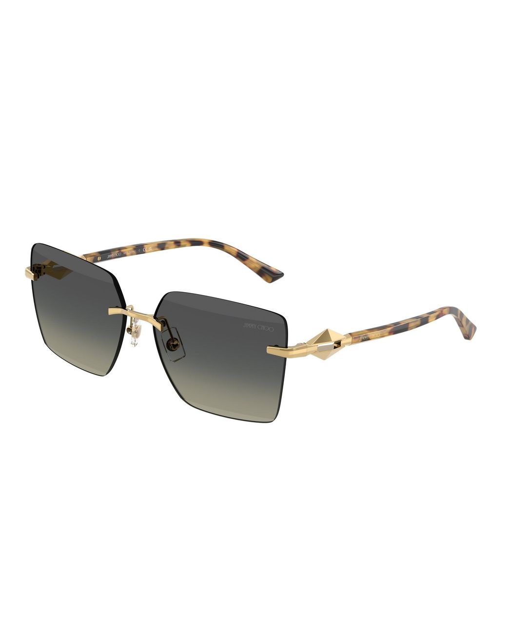 Jimmy Choo Black Jc4018 302311 Sunglasses Metal Squared Normal Shaded