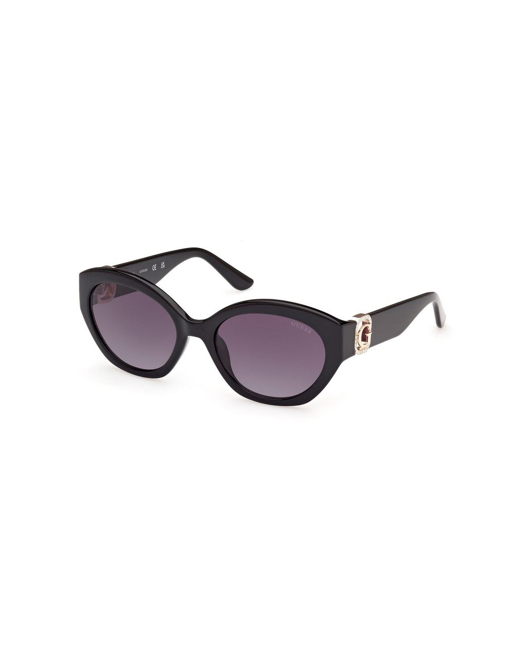 Guess Black Gu00104 01B Sunglasses Injected Round Normal Shaded