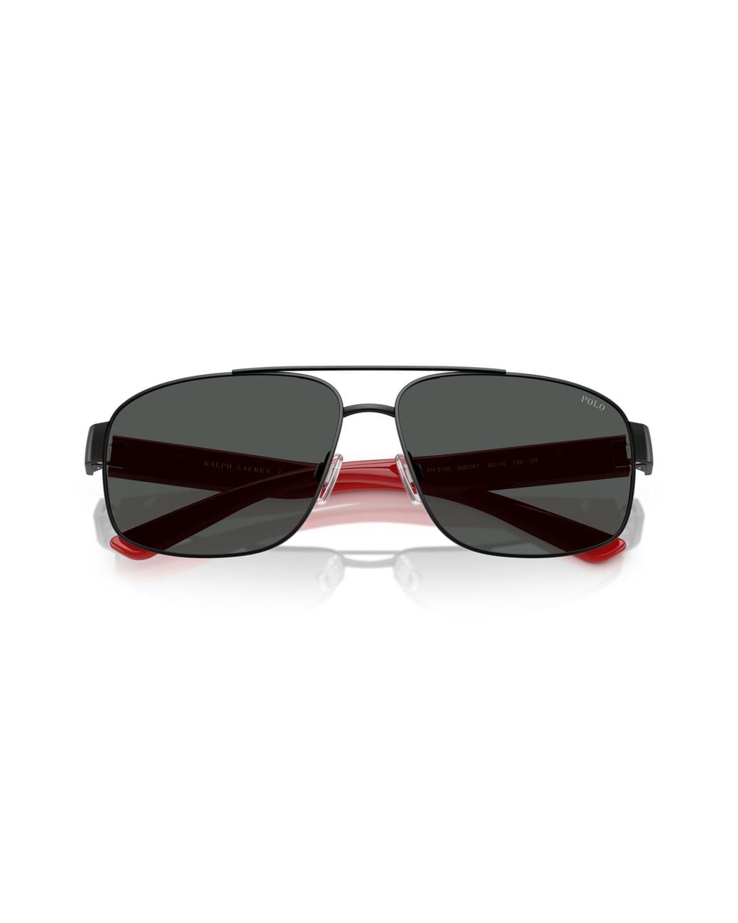 Polo Ralph Lauren Black Ph3156 922381 Sunglasses Metal Pilot Polarized for men