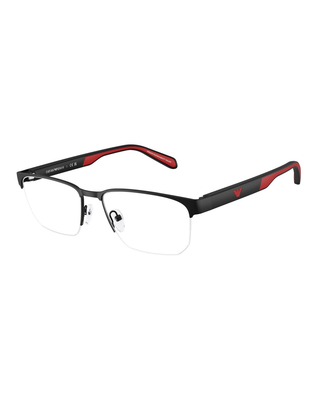 Emporio Armani Black Ea1162 3085 Optical Frames Metal Geometric Normal for men