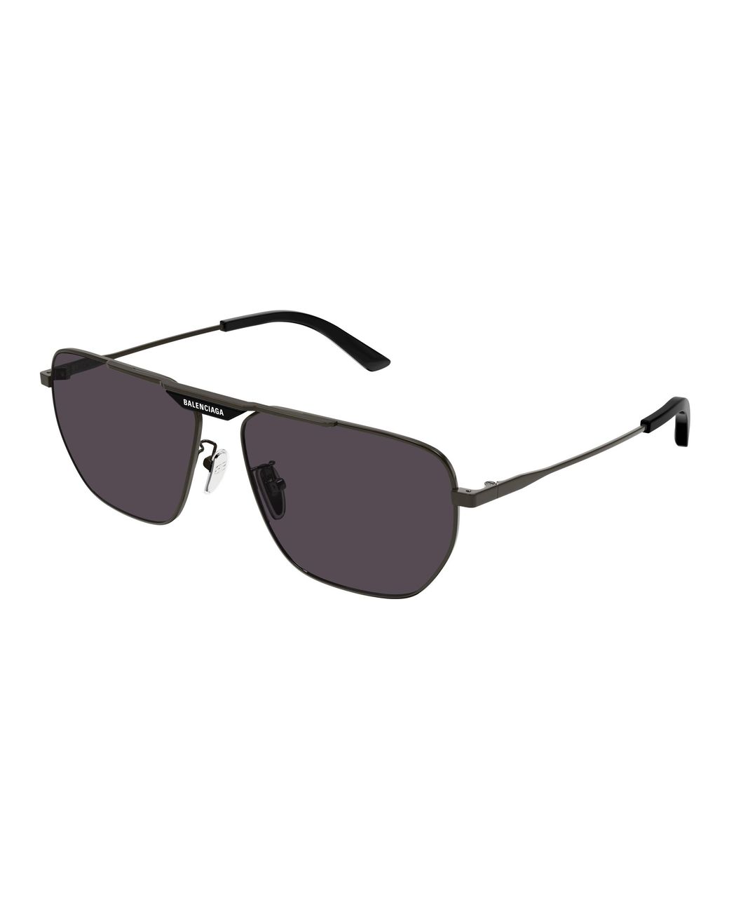 Balenciaga Black Bb0298Sa 001 Sunglasses Metal Squared for men