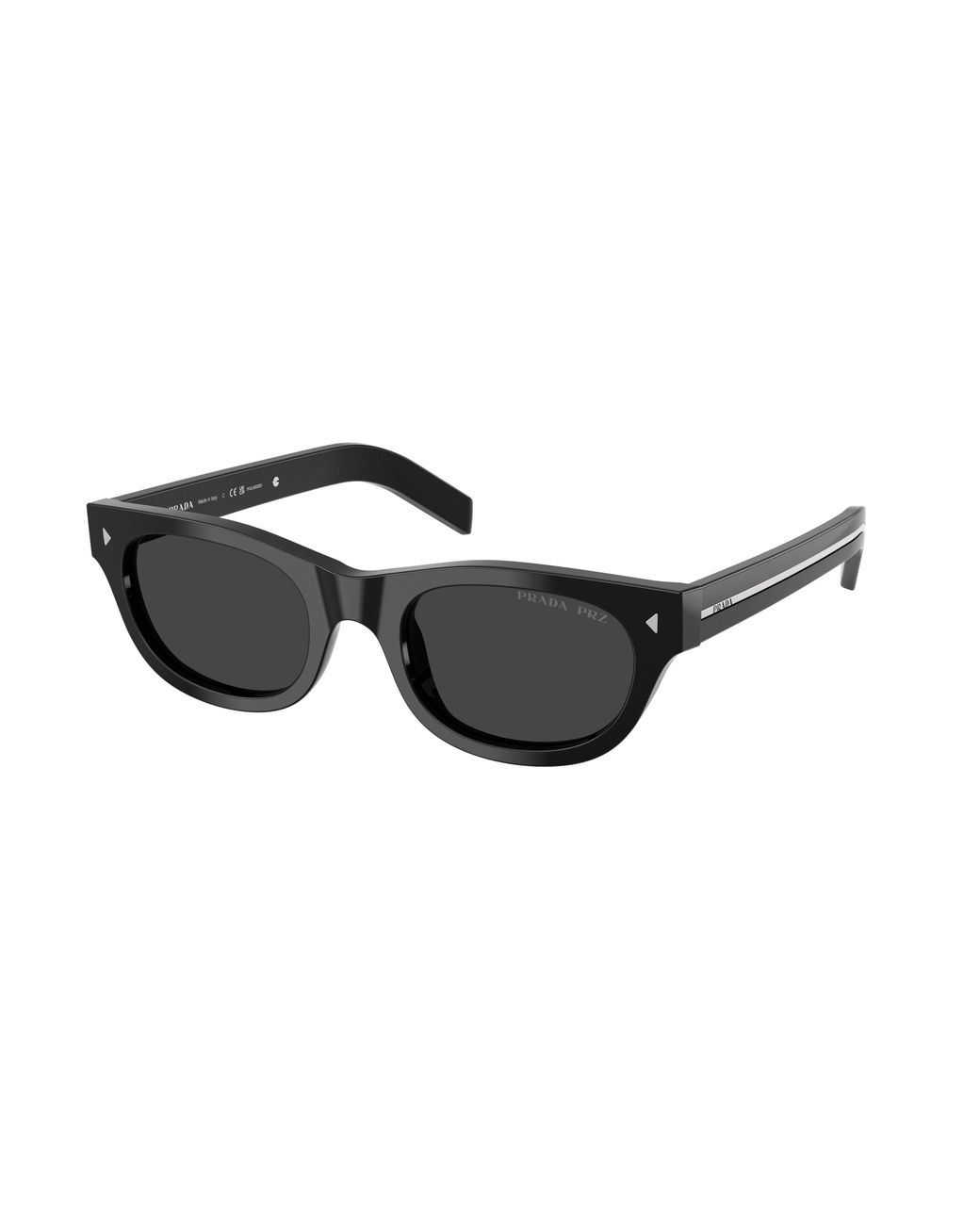 Prada Black Pr C09S 16K08G Sunglasses Acetate Cat Eye Polarized for men