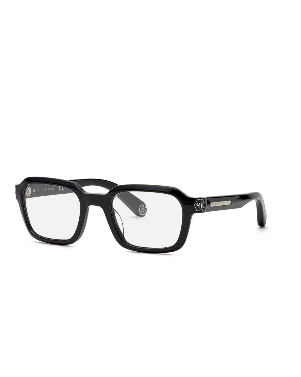 Philipp Plein Black Vpp083M Plein Brave Shades 700 Optical Frames Acetate Squared for men