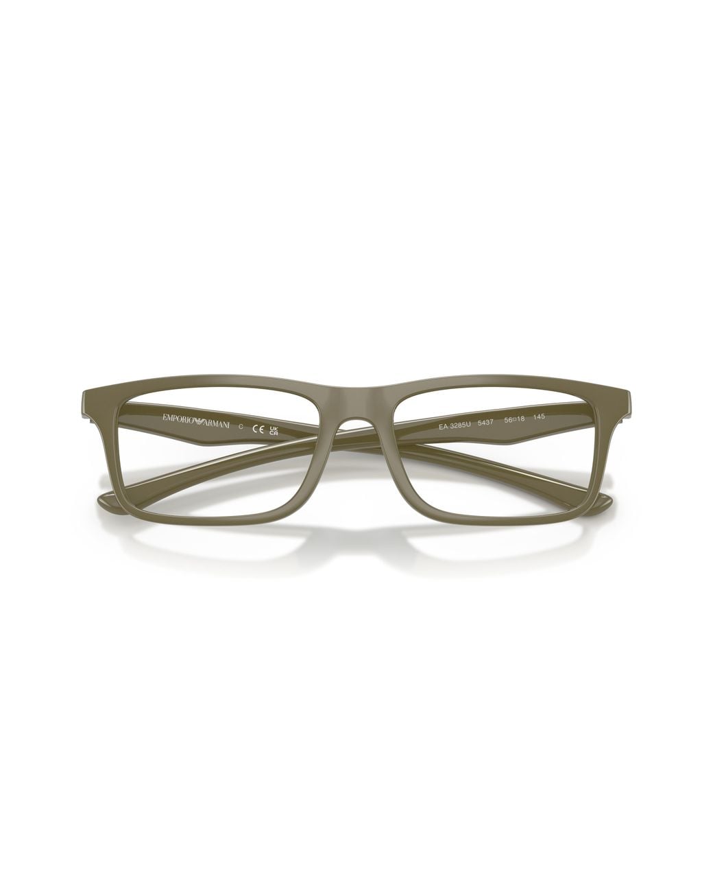 Emporio Armani Black Ea3285U 5437 Optical Frames Injected Transparent Squared Normal for men