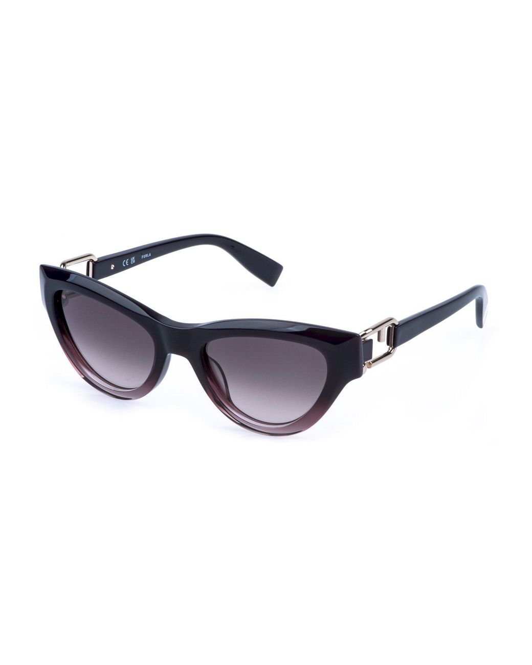 Furla Black Sfu982 0G45 Sunglasses Acetate Cat Eye Normal Nuanced