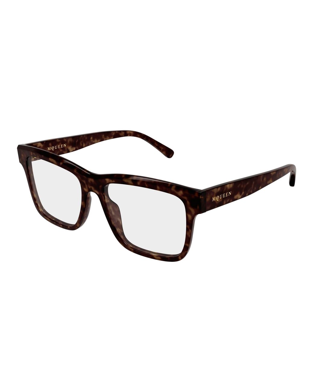 McQueen Black Am0582O 002 Optical Frames Acetate Transparent Squared