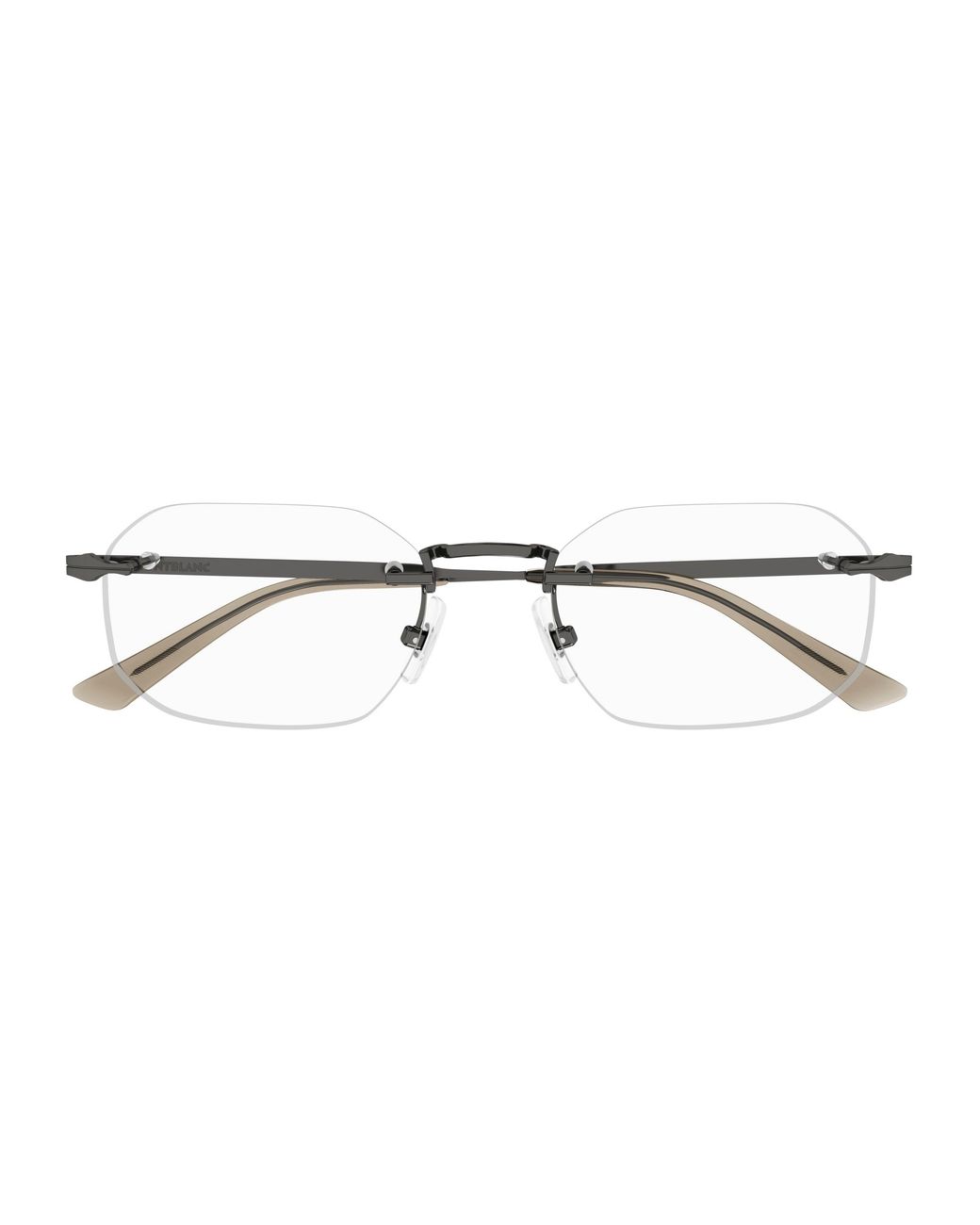 Montblanc Black Mb0307O 002 Optical Frames Metal Squared for men