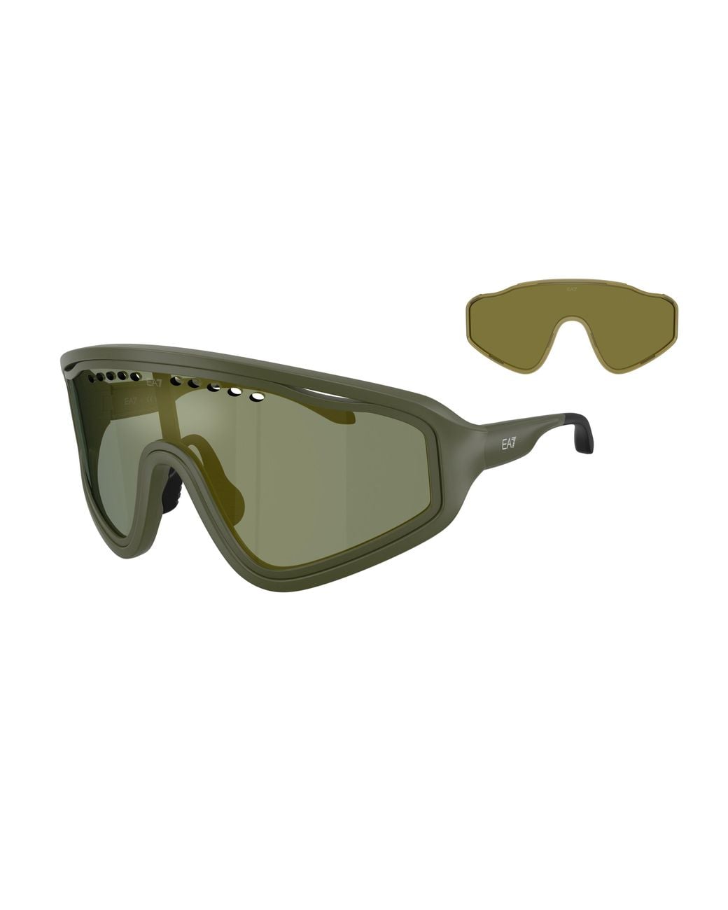 Moncler Green Q74005 63526R Sunglasses Injected Geometric Mirror for men