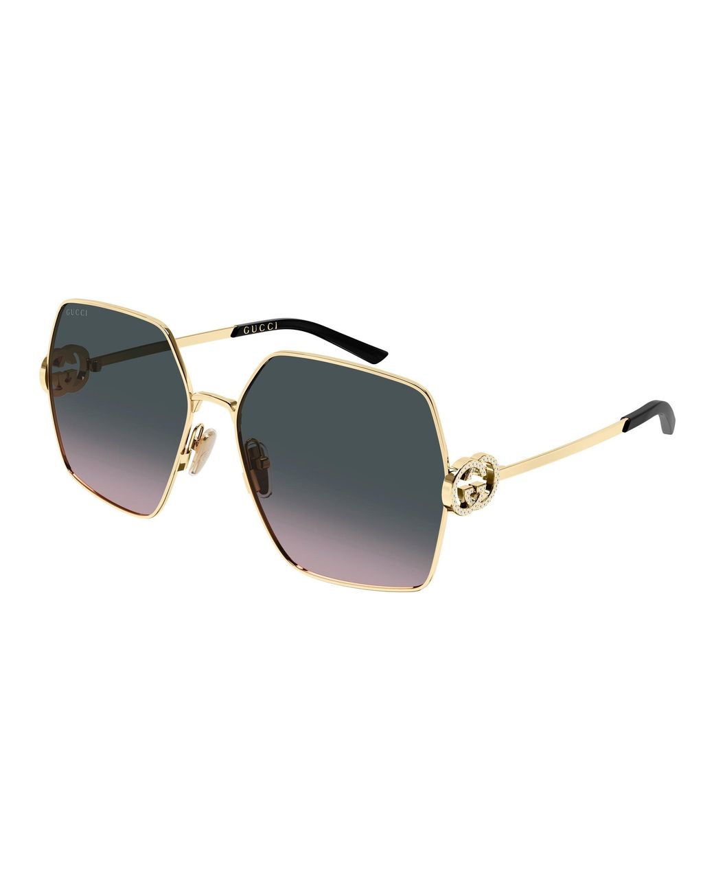 Gucci Black Gg2163S 002 Sunglasses Metal Squared