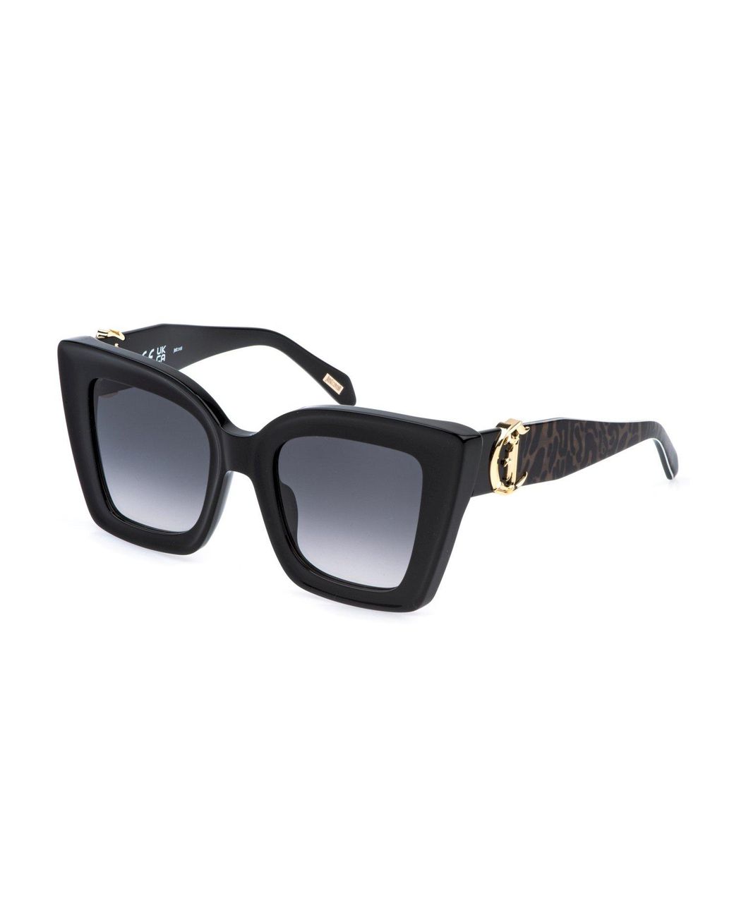 Just Cavalli Black Sjc142V 700Y Sunglasses Acetate Smoke Squared Normal Shaded