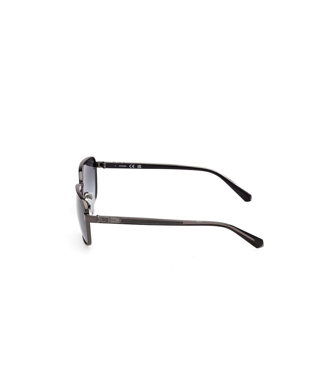 Guess Black Gu00312 07B Sunglasses Metal Smoke Squared Normal for men