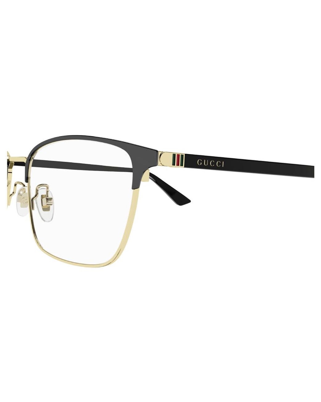 Gucci Black Gg1124Oa 001 Optical Frames Metal Squared for men