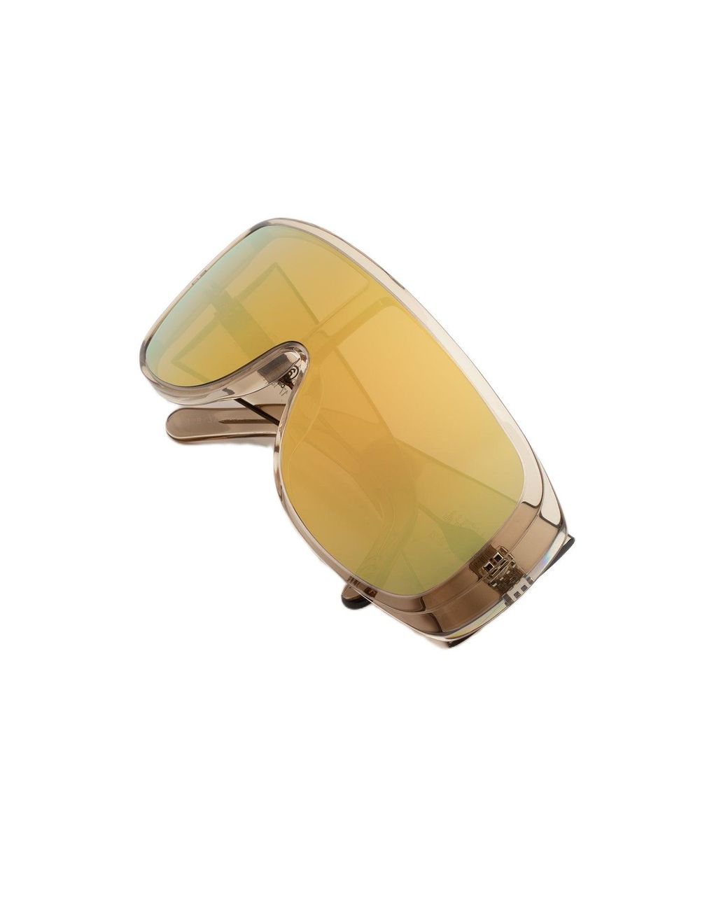 MM6 by Maison Margiela Black I9B Margiela Mm6 Mask Ivory Occhiali Da Sole Acetato Giallo Maschera Specchiato