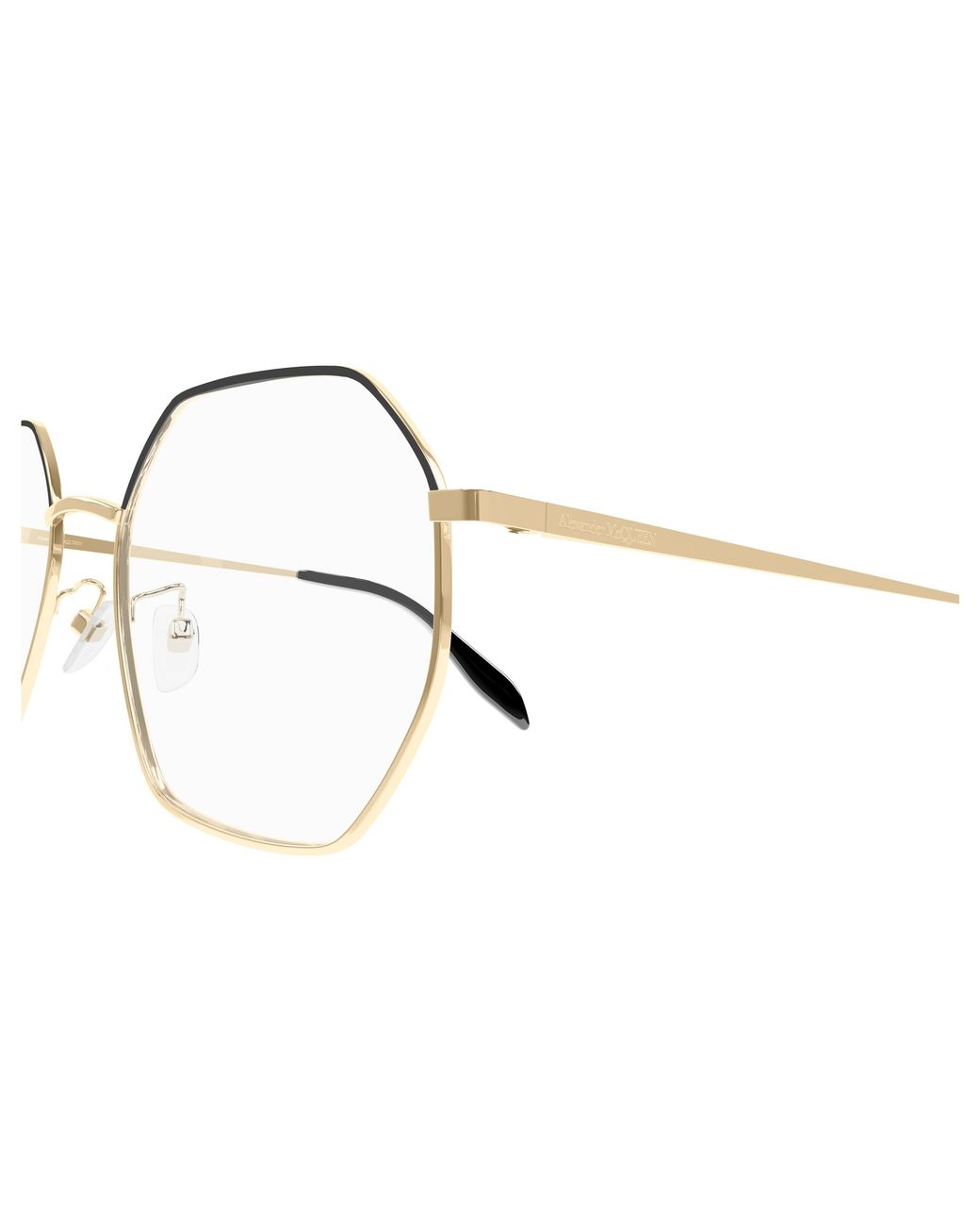 McQueen Black Am0338O 001 Optical Frames Metal Geometric