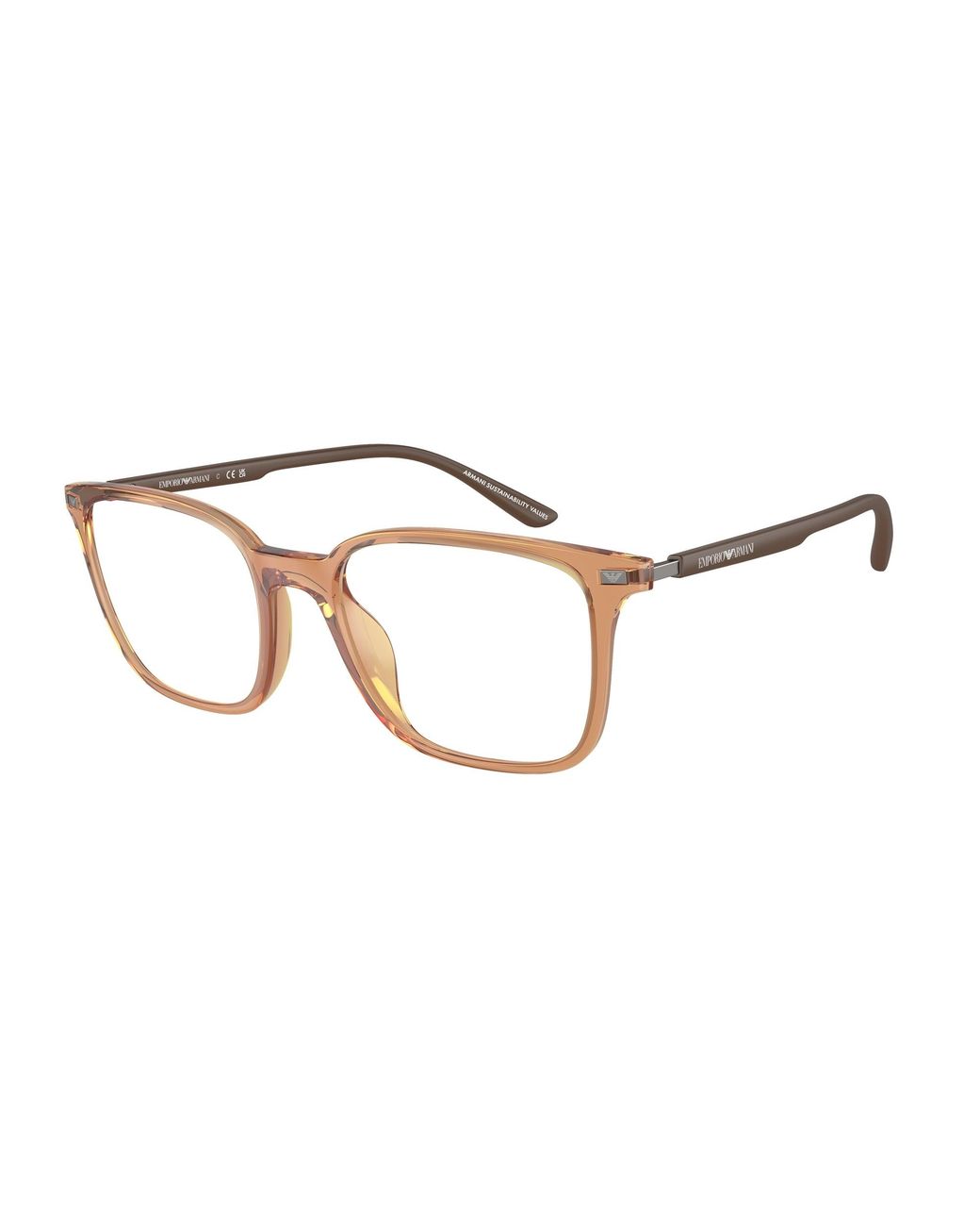 Emporio Armani Black Ea3242U 6110 Optical Frames Injected Transparent Squared Normal for men
