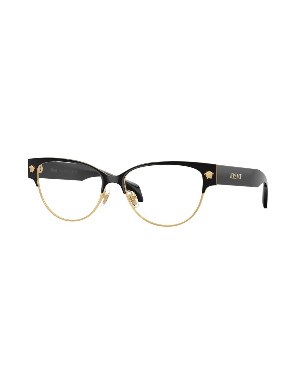 Versace Black Ve1318 1433 Optical Frames Metal Transparent Cat Eye Normal