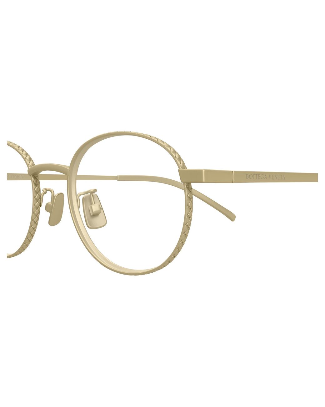 Bottega Veneta Black Bv1426Oa 001 Optical Frames Titanium Transparent Round