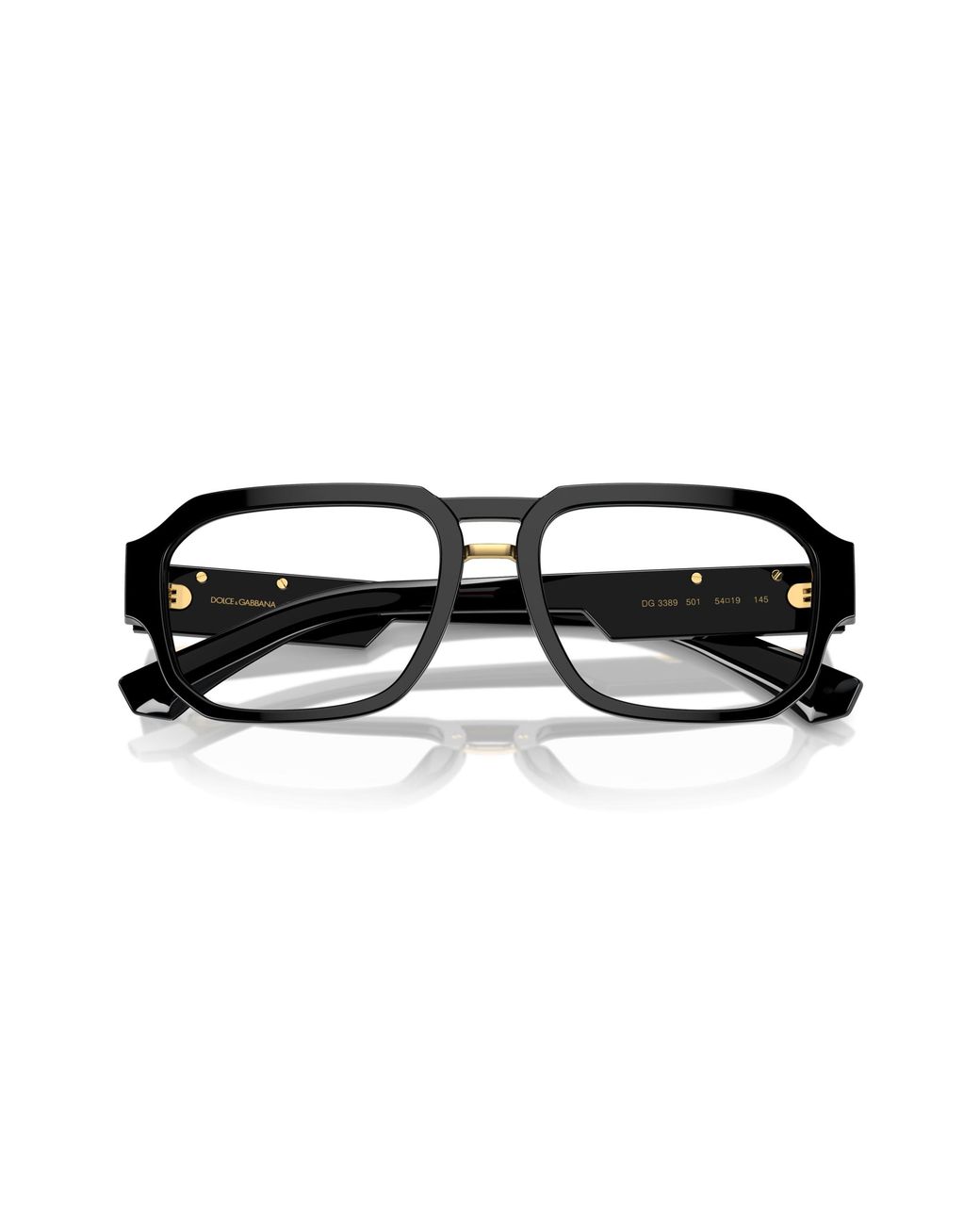 Dolce & Gabbana Black Dg3389 2525 Optical Frames Acetate Transparent Pilot Normal for men