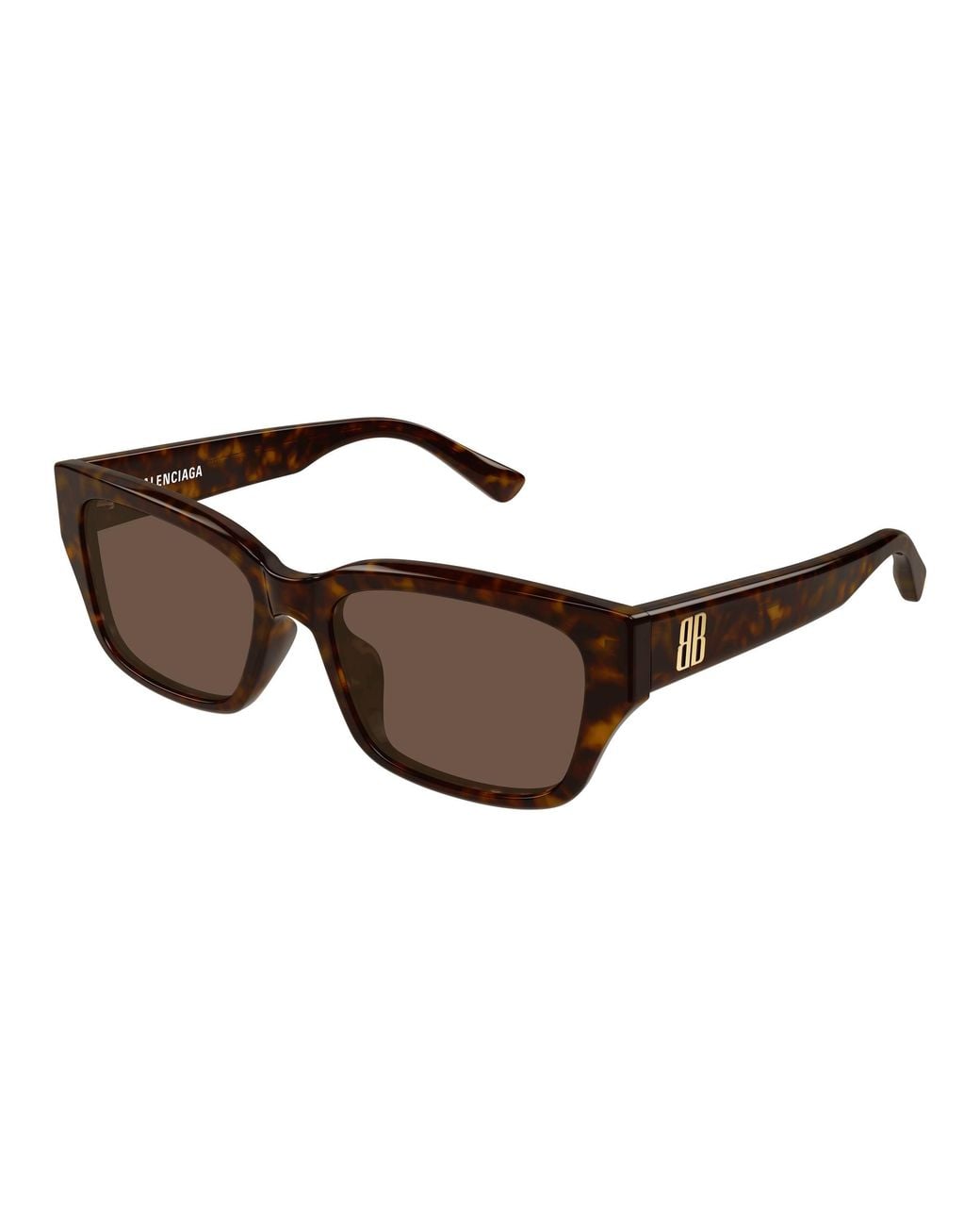 Balenciaga Black Bb0480Sk 002 Occhiali Da Sole Acetato Marrone Squadrata