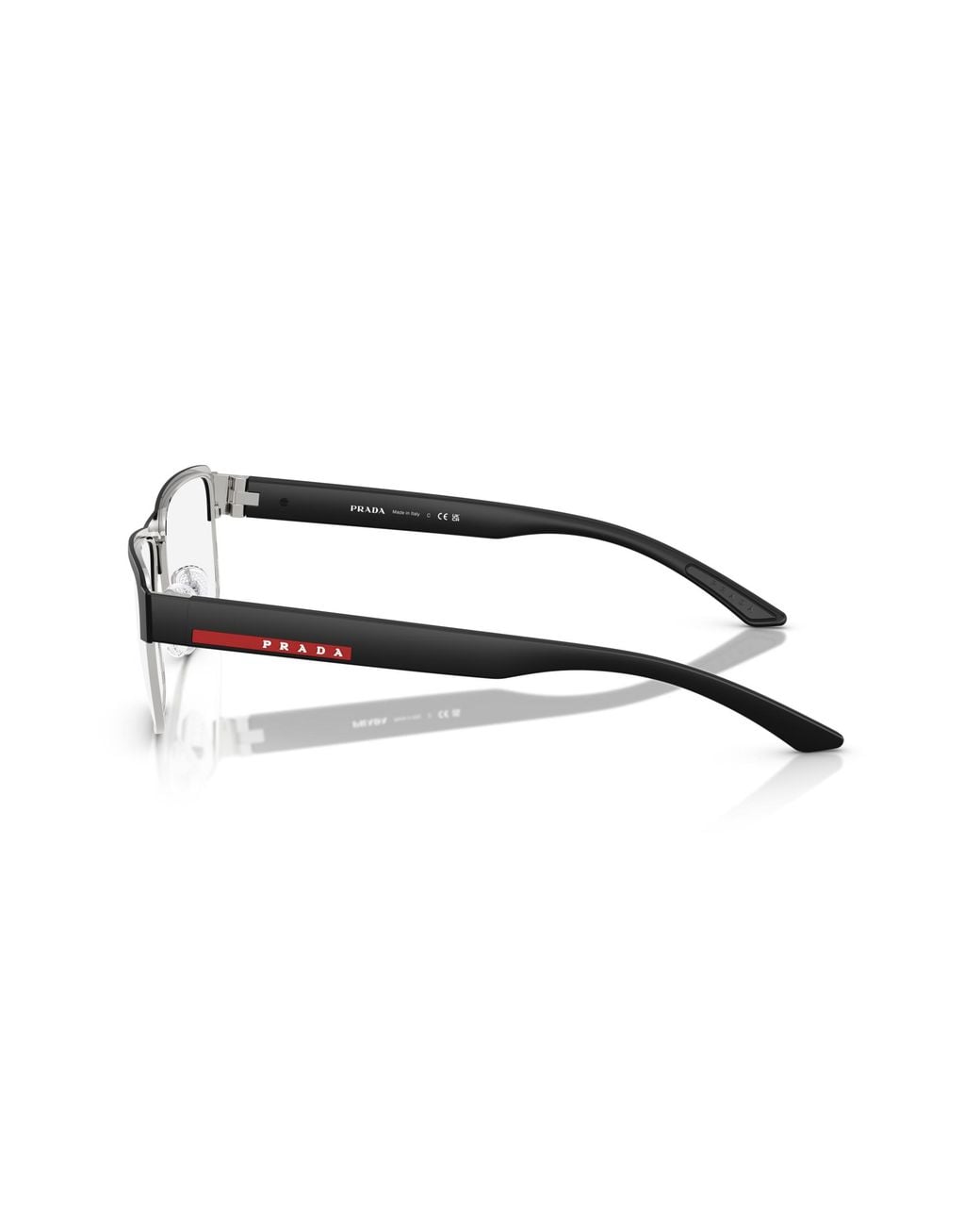 Prada Linea Rossa Black Ps 51Rv 1Bo1O1 Optical Frames Metal Squared Normal for men