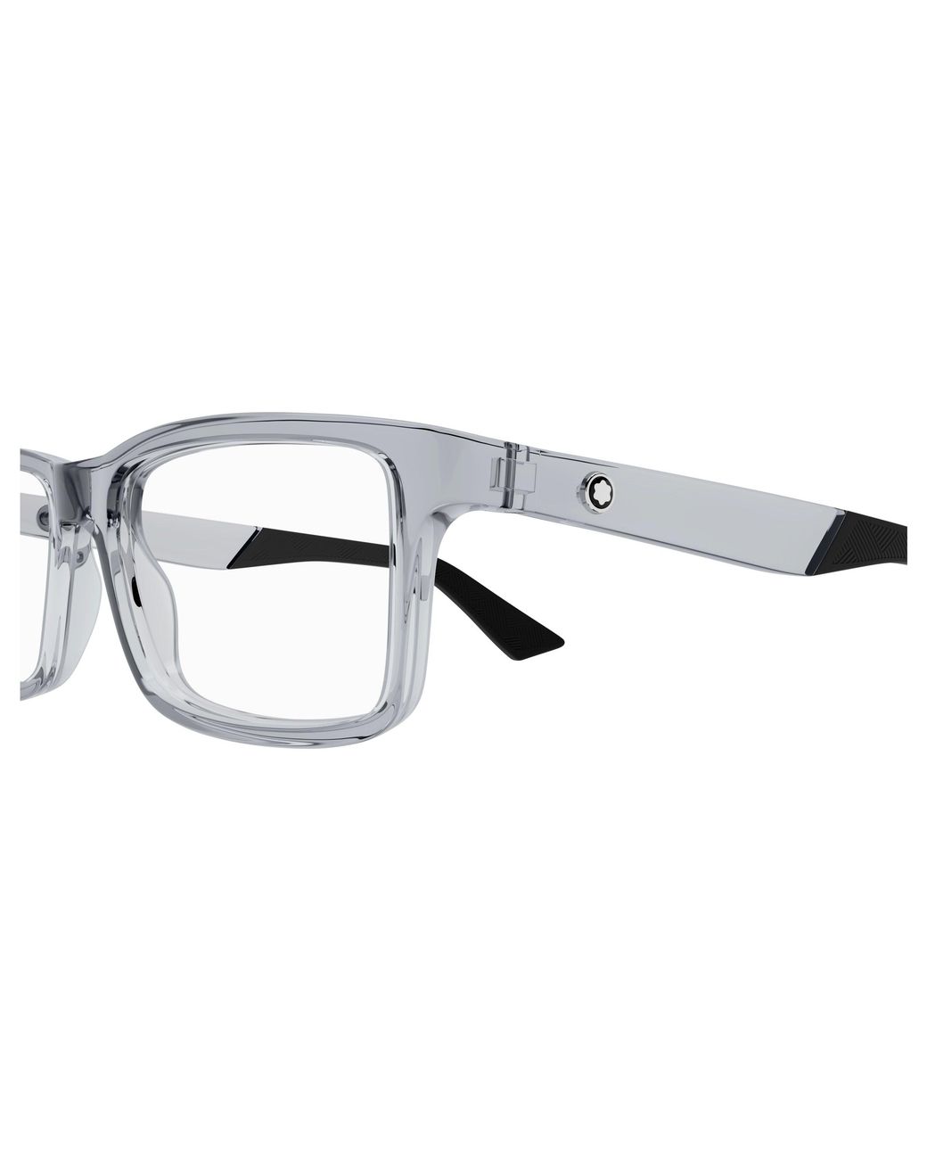 Montblanc Black Mb0402O 004 Optical Frames Injected Transparent Squared for men