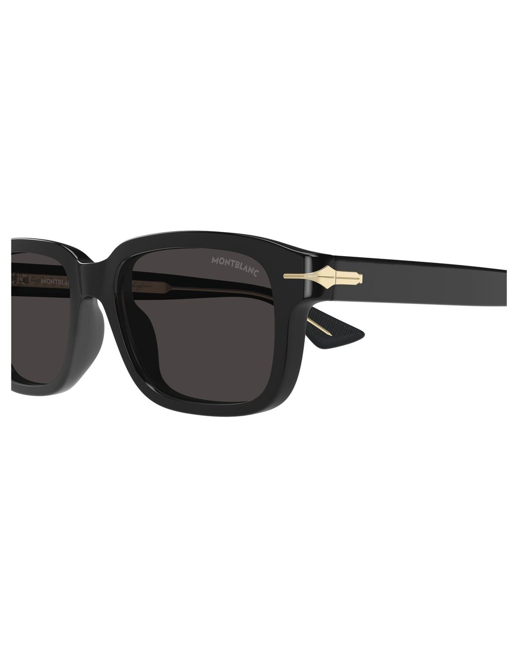 Montblanc Black Mb0436S 001 Sunglasses Acetate Squared for men