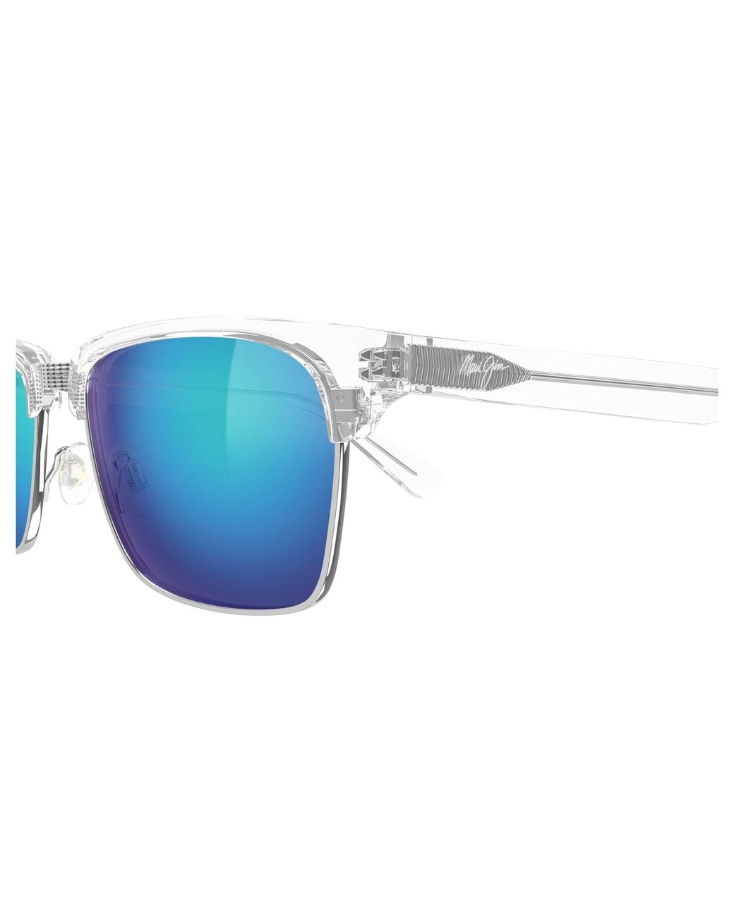 Maui Jim Black Mj0257S 003 Occhiali Da Sole Metallo Blu Squadrata