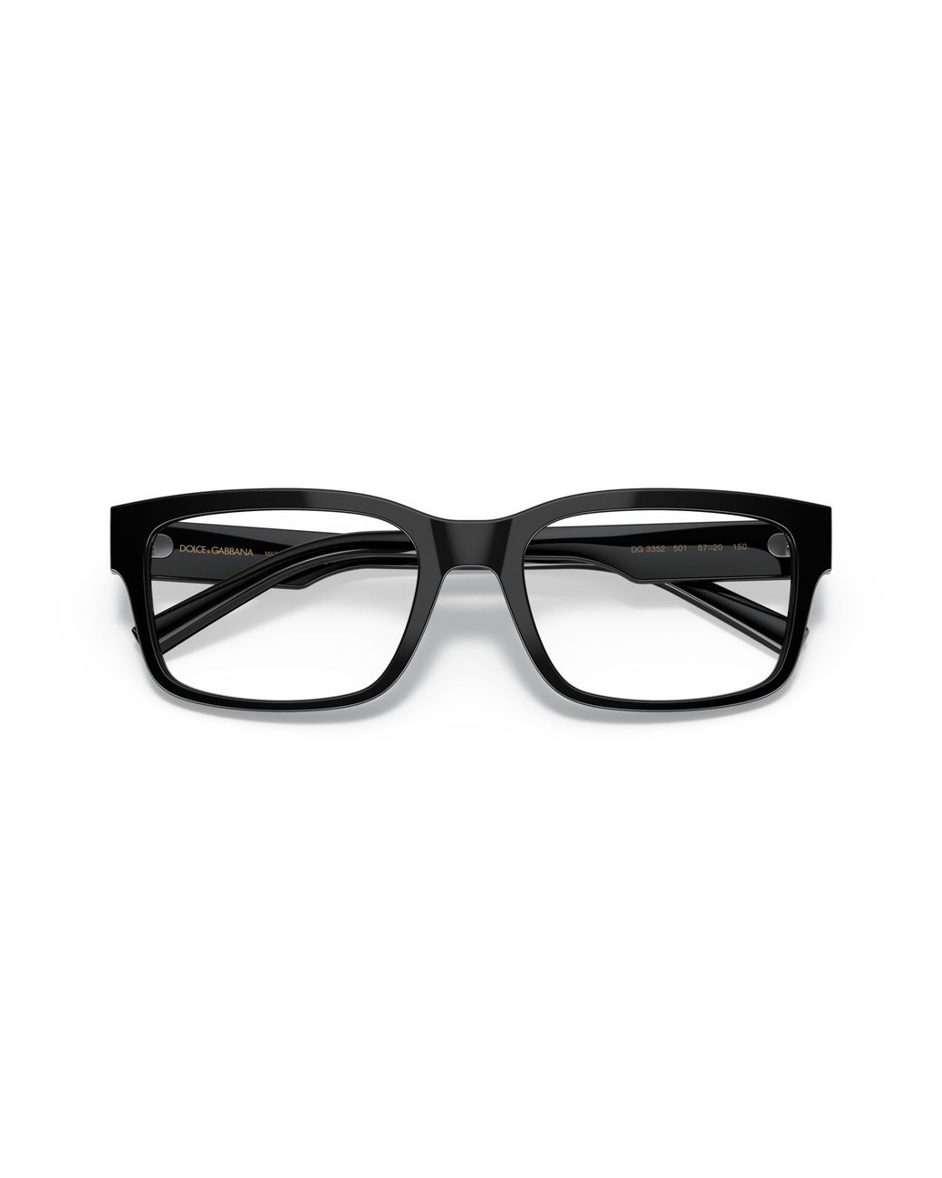 Dolce & Gabbana Black Dg3352 501 Optical Frames Acetate Squared Normal for men