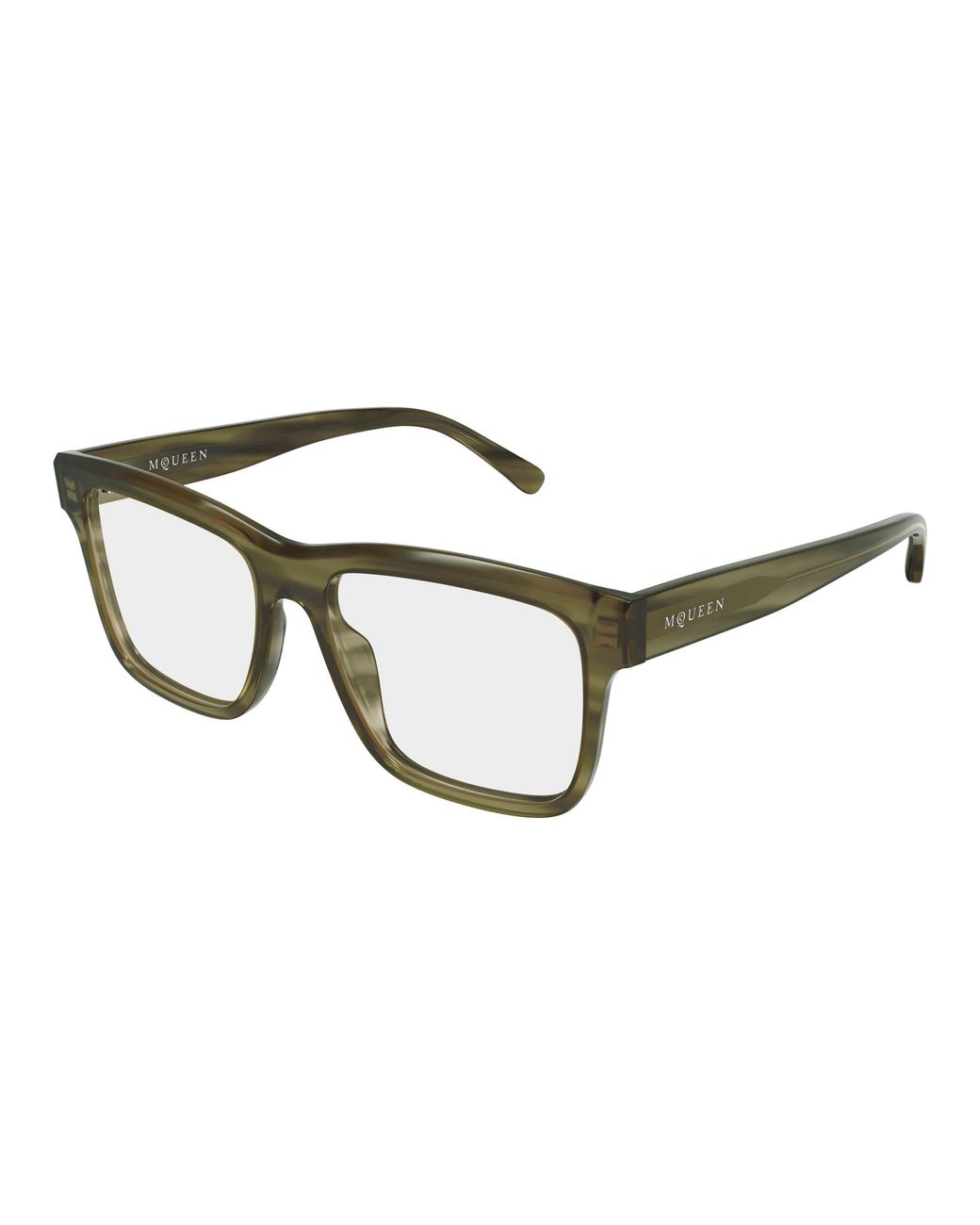 McQueen Black Am0582O 003 Optical Frames Acetate Transparent Squared
