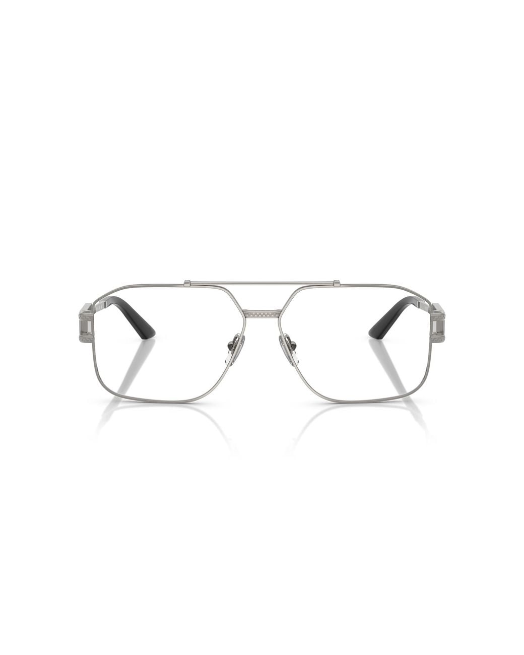 Versace Black Ve1302 1001 Optical Frames Steel Geometric Normal for men