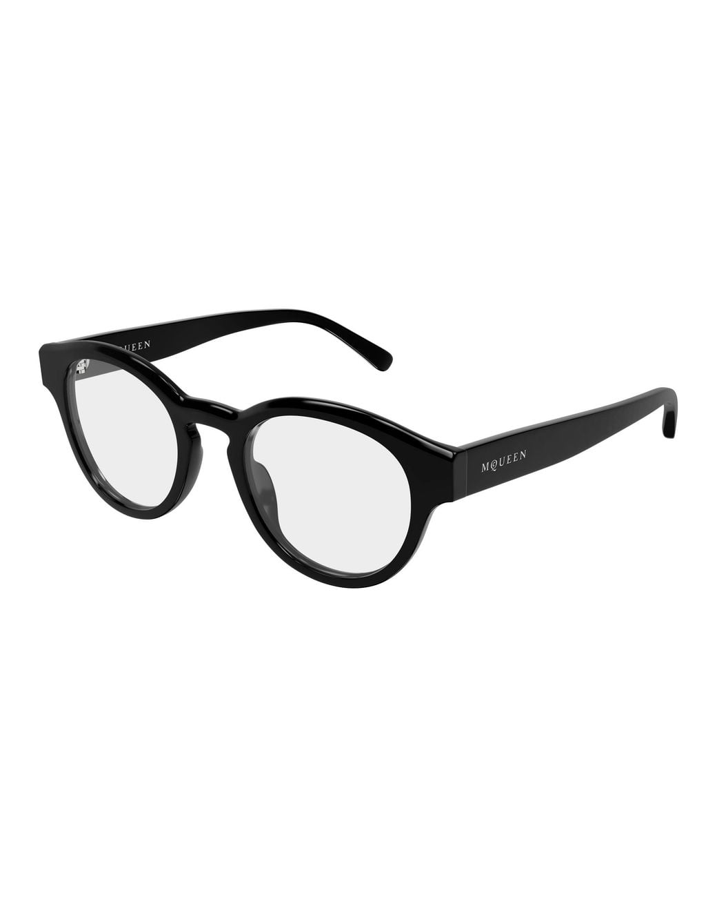 McQueen Black Am0581O 001 Montature Da Vista Acetato Trasparente Rotonda